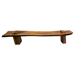 Solid French Walnut Live Edge Bench