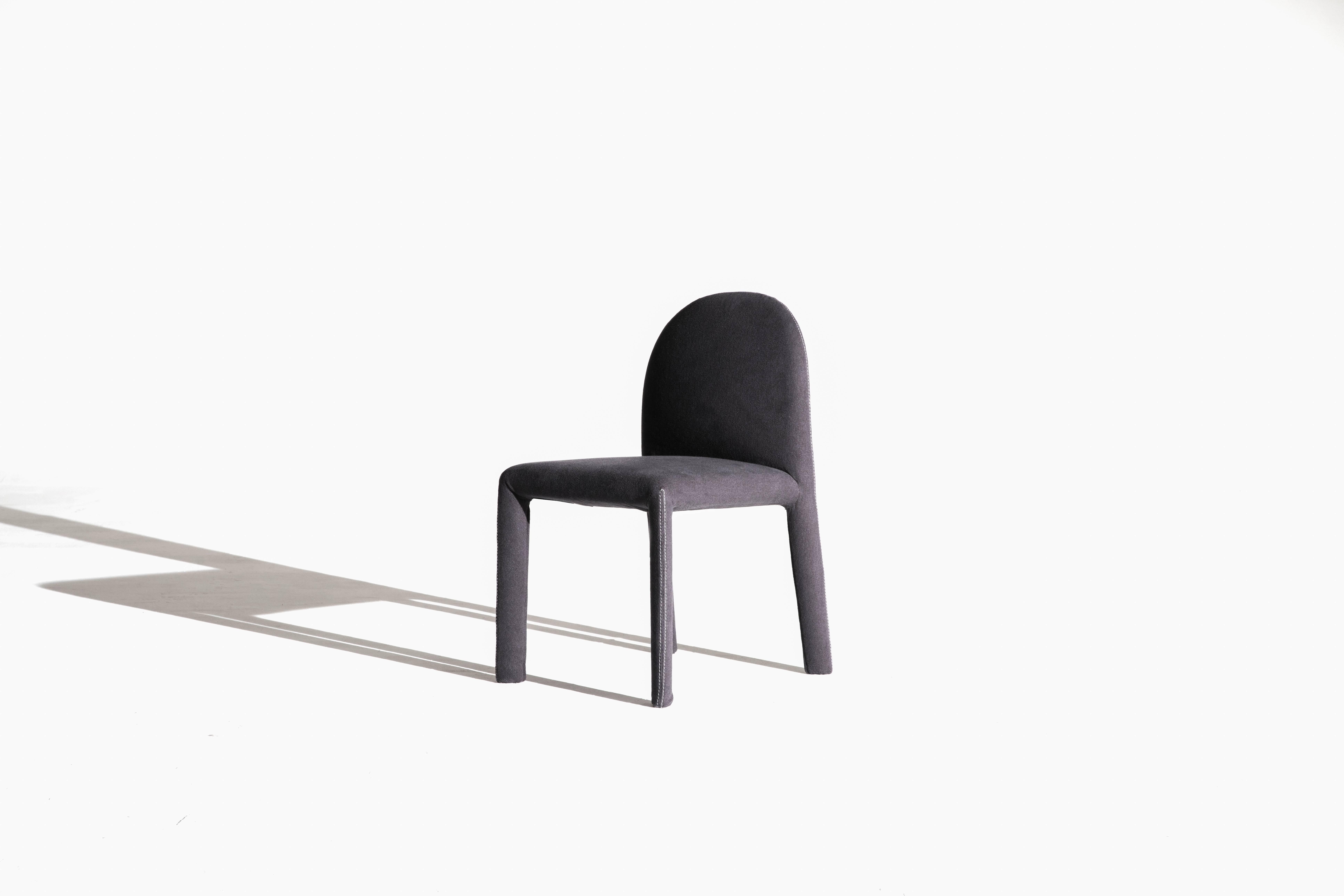 Modern Soiree Chair with Stitch Detail in Black by Oscar & Gabriele Buratti for Driade For Sale