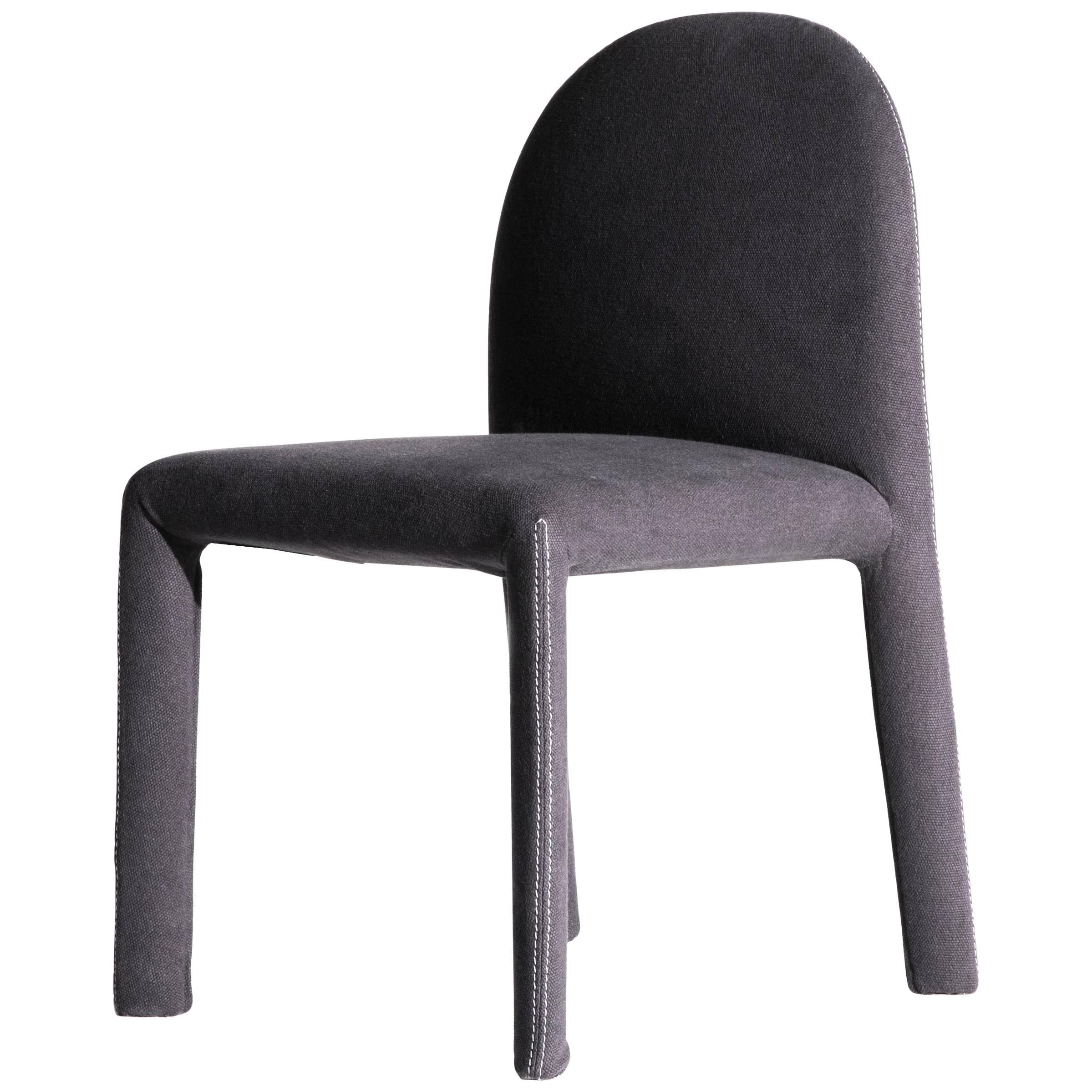 Soiree Chair with Stitch Detail in Charcoal, Oscar & Gabriele Buratti for Driade