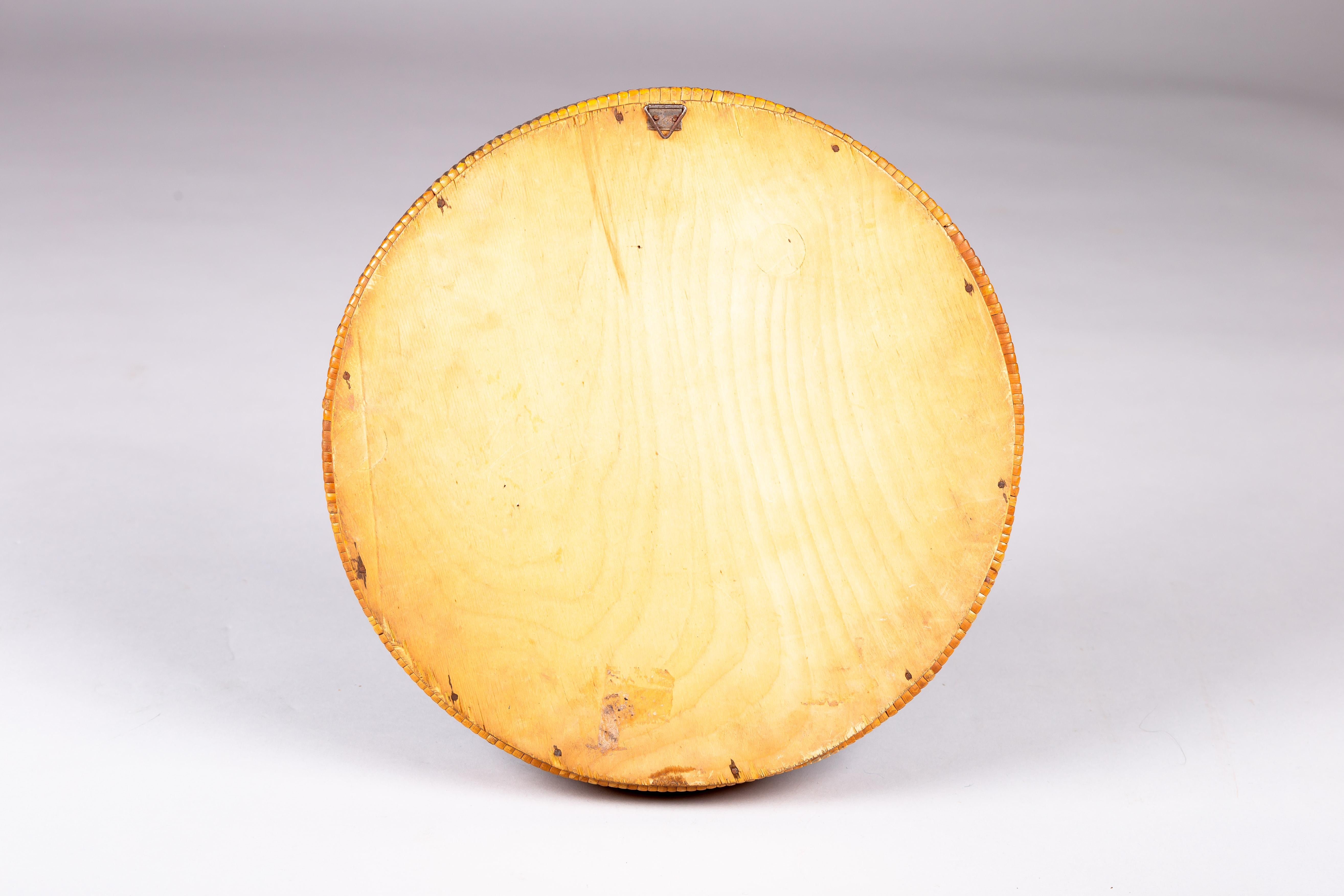 Sokeva Oy, mid-century modern round rattan mirror For Sale 2