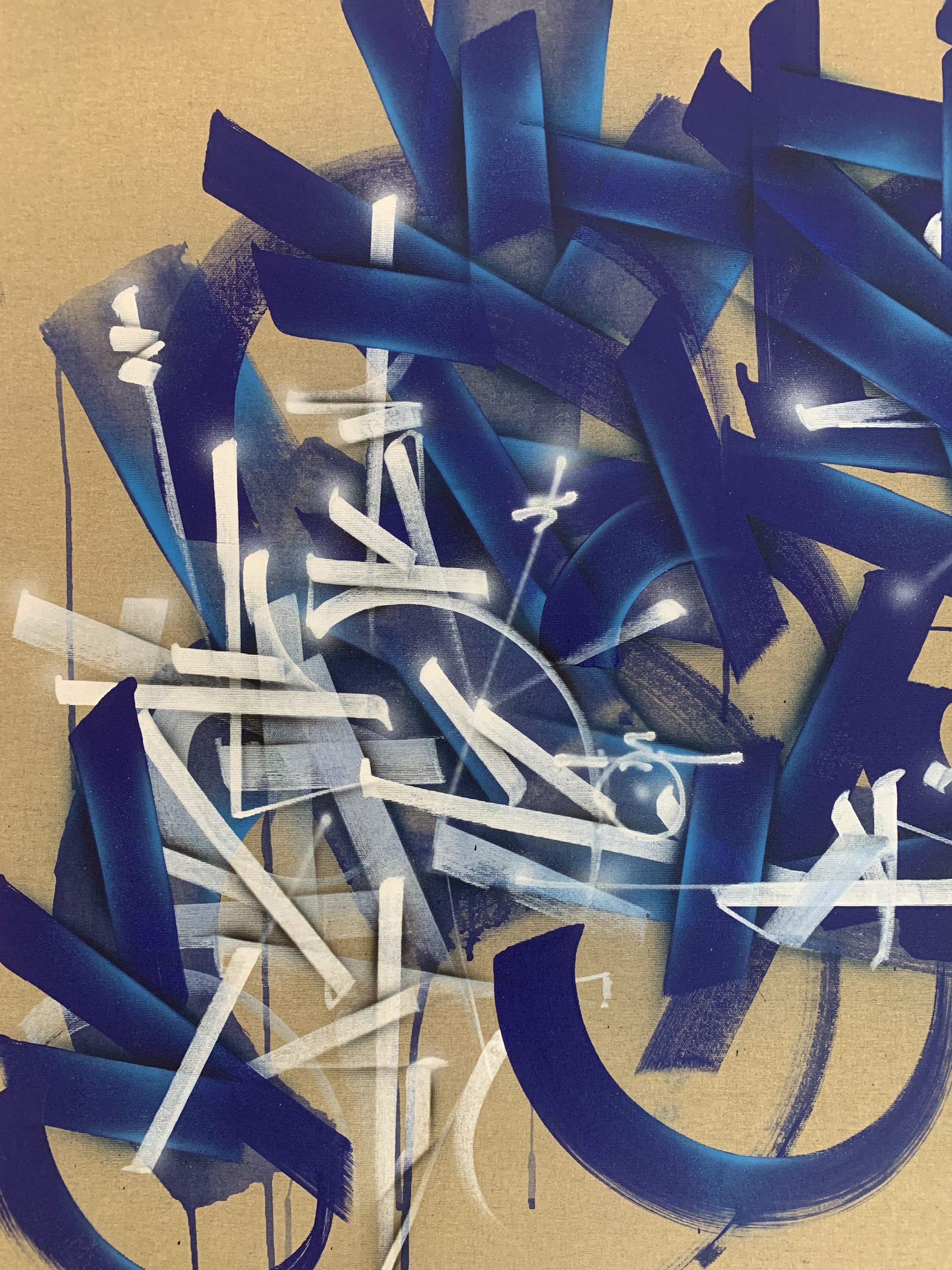 Soklak, a painter born in 1977 in Paris, has a distinctive artistic journey marked by a bold fusion of graffiti, calligraphy, and abstraction.
In 1986, young Soklak experienced his first artistic fascination when he discovered the graffiti that