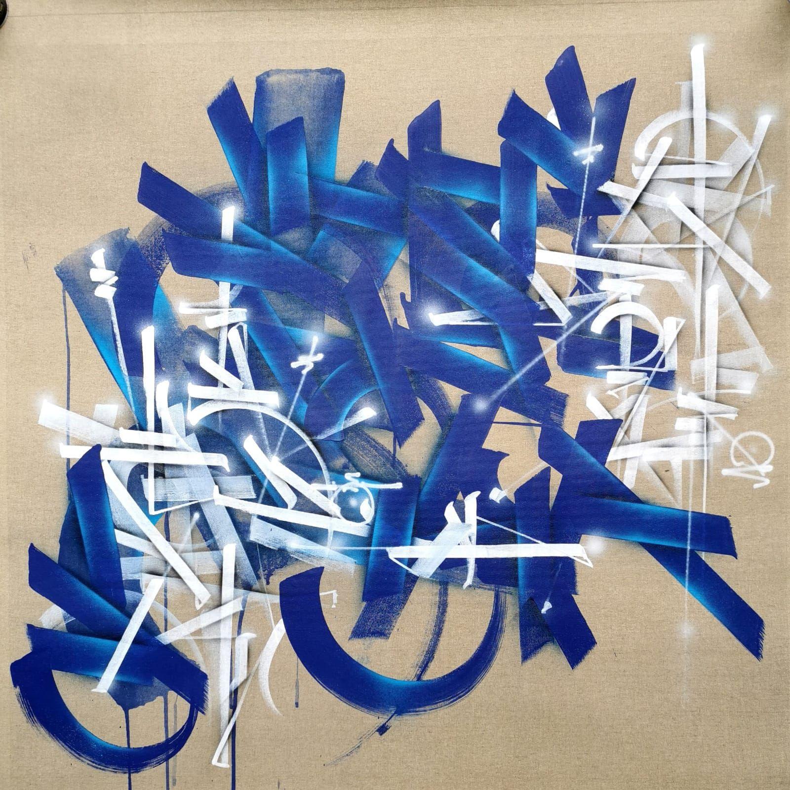 Soklak Abstract Painting - DMVT 0105, Abstract and Calligraphic art by French Street Artist SOKLAK