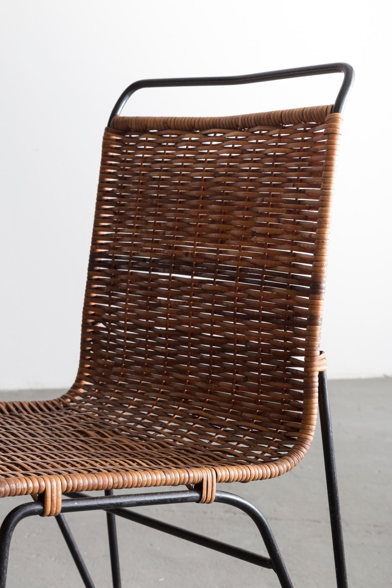 Modern Sol-Air Chair w/ Iron Frame and Cane Seat by Pipsan Saarinen Swanson, circa 1950