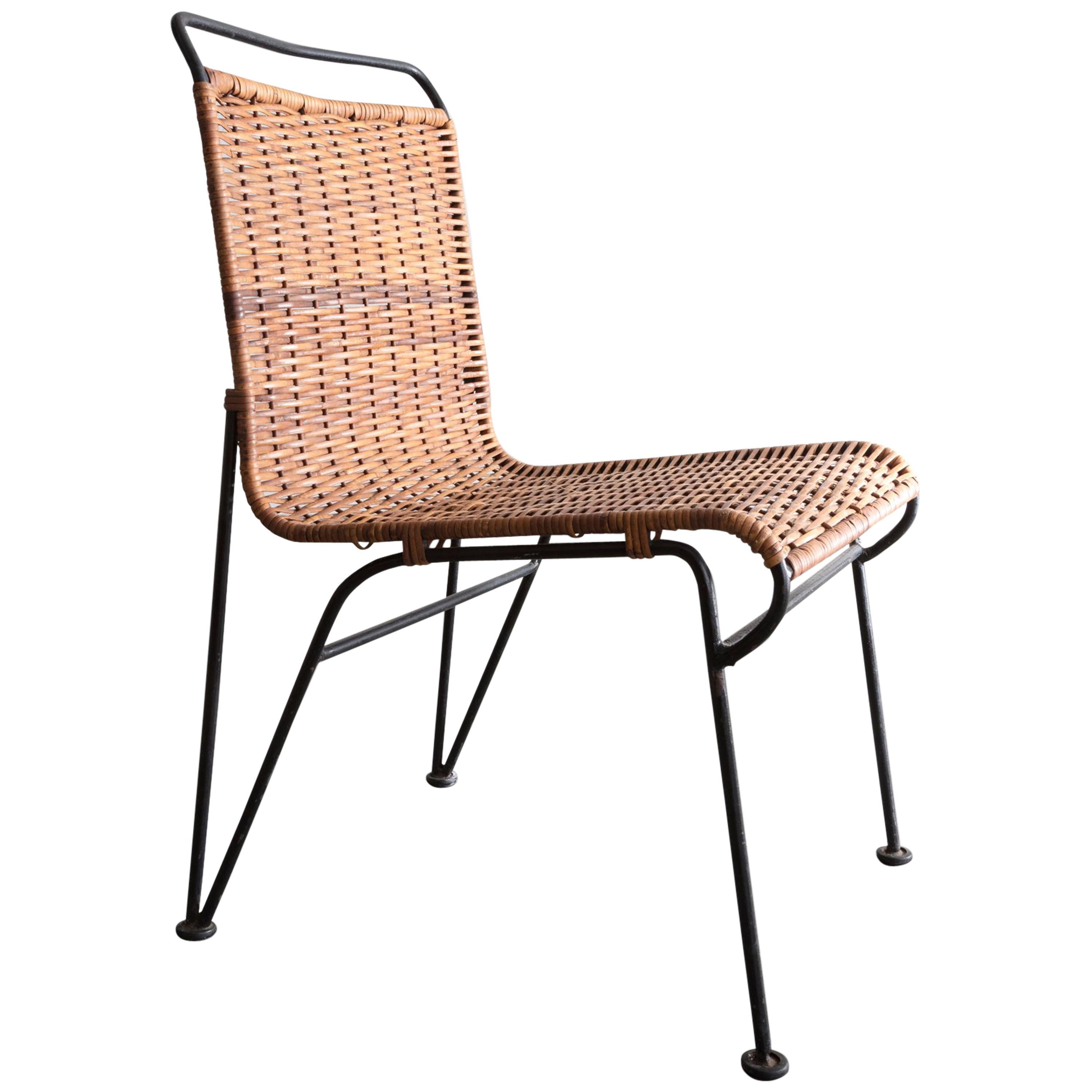 Sol-Air Chair w/ Iron Frame and Cane Seat by Pipsan Saarinen Swanson, circa 1950