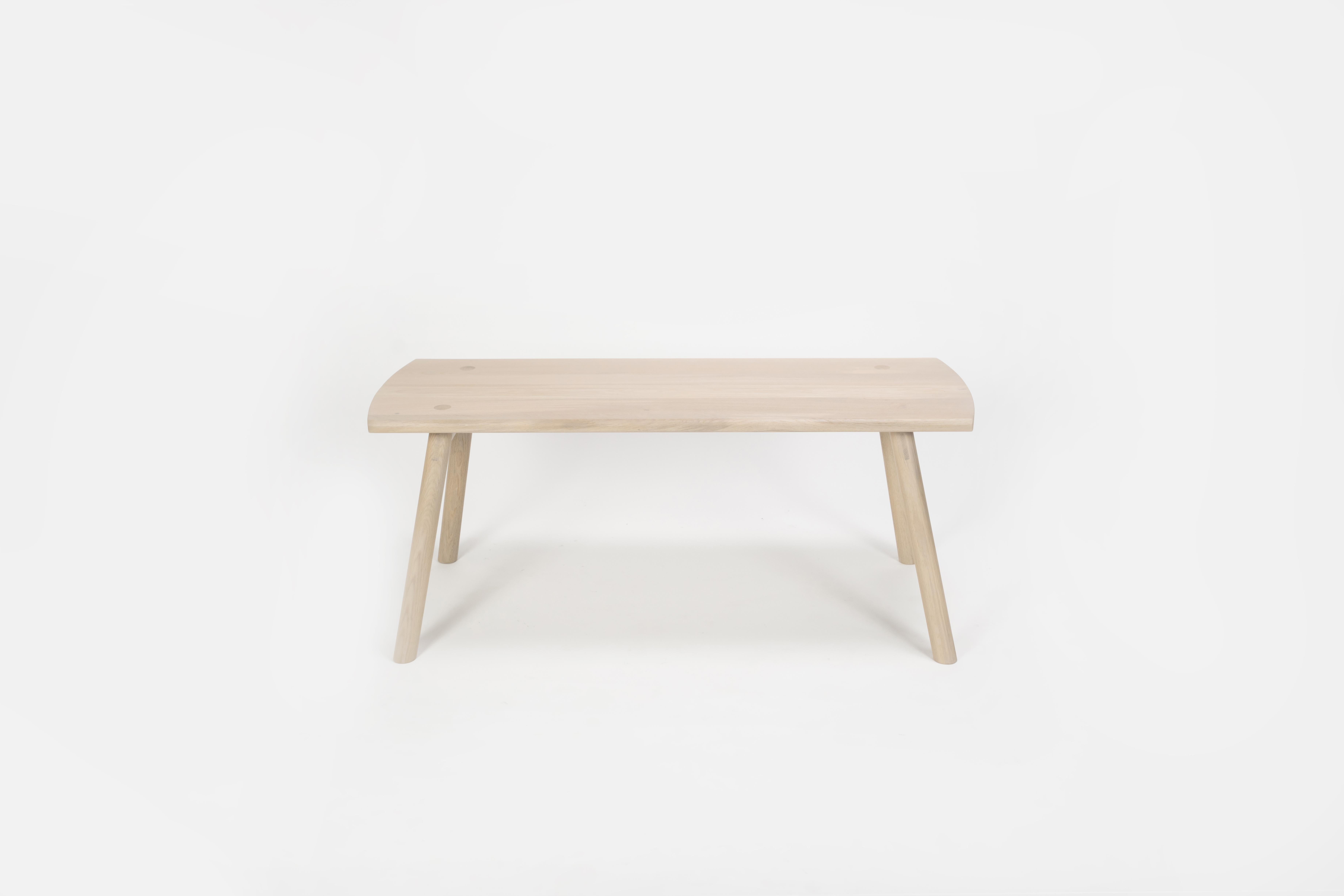 Sun at Six is a contemporary furniture design studio that works with traditional Chinese joinery masters to handcraft our pieces using traditional joinery. The Sol bench is made with traditional joinery techniques with visible exposed tenons,