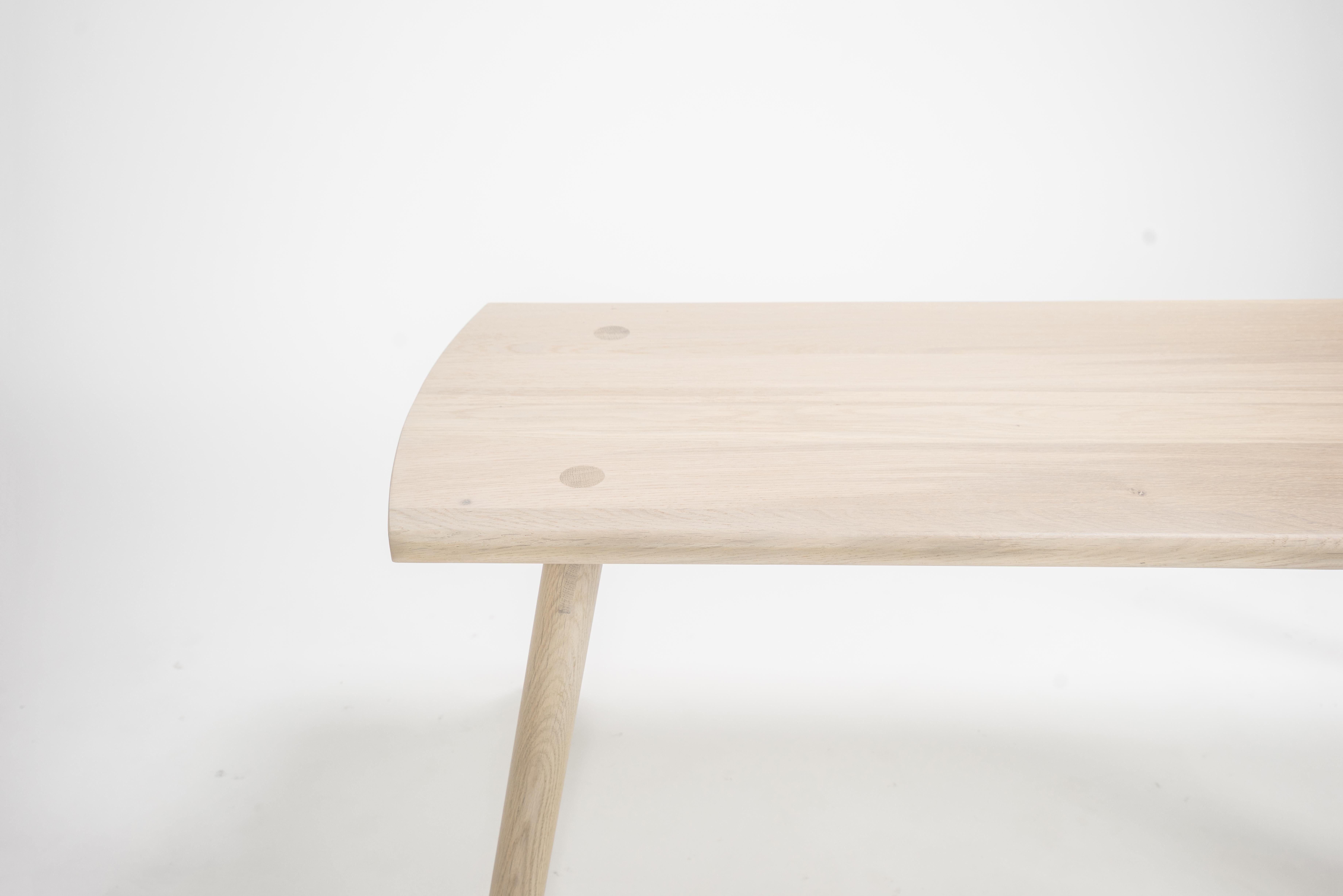 Chinese Sol Bench by Sun at Six, Nude Minimalist Bench in Oak Wood For Sale