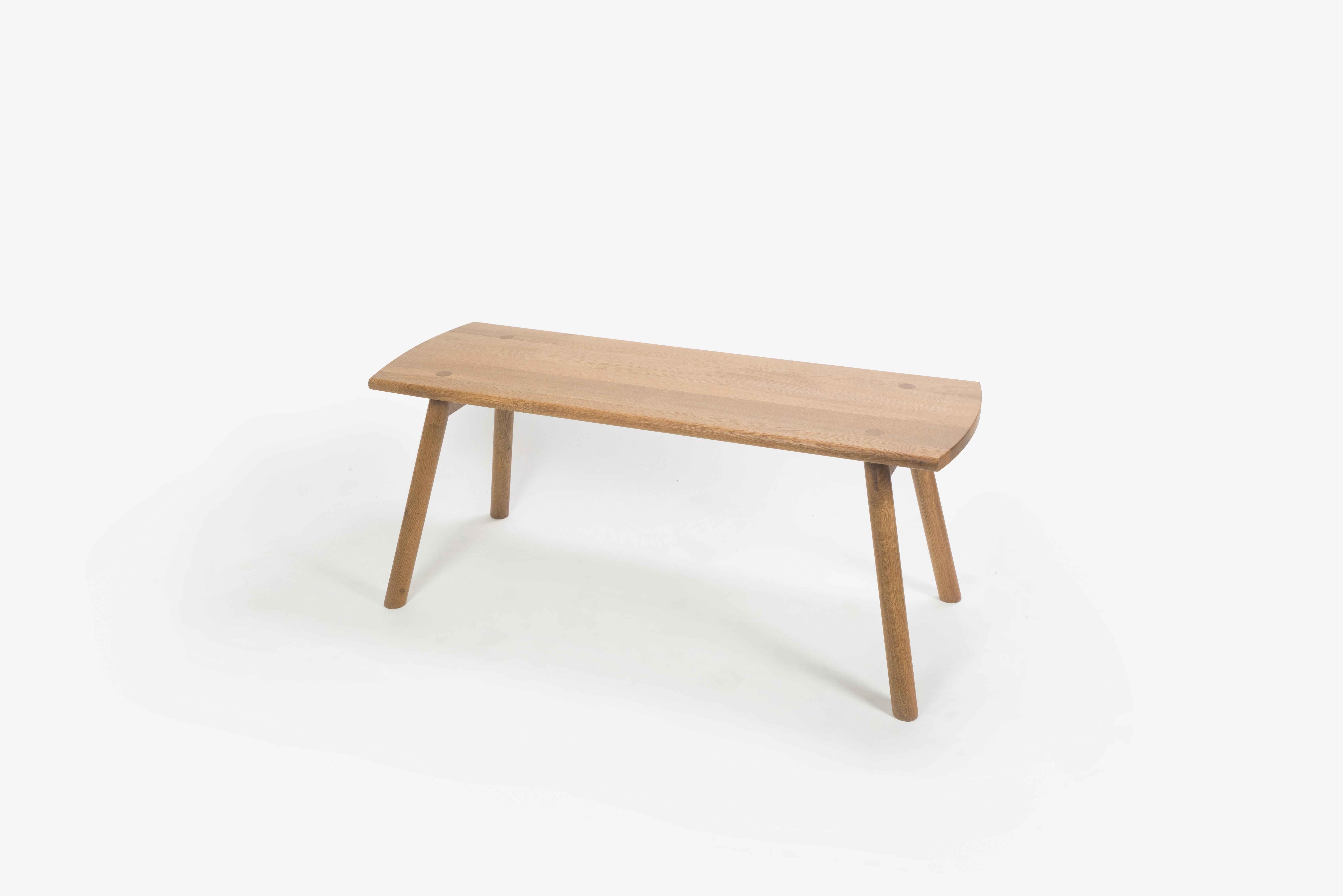 Sun at Six is a contemporary furniture design studio that works with traditional Chinese joinery masters to handcraft our pieces using traditional joinery. The Sol bench is made with traditional joinery techniques with visible exposed tenons,