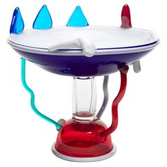 Coupe à fruits en verre Sol, par Ettore Sottsass de Memphis Milano