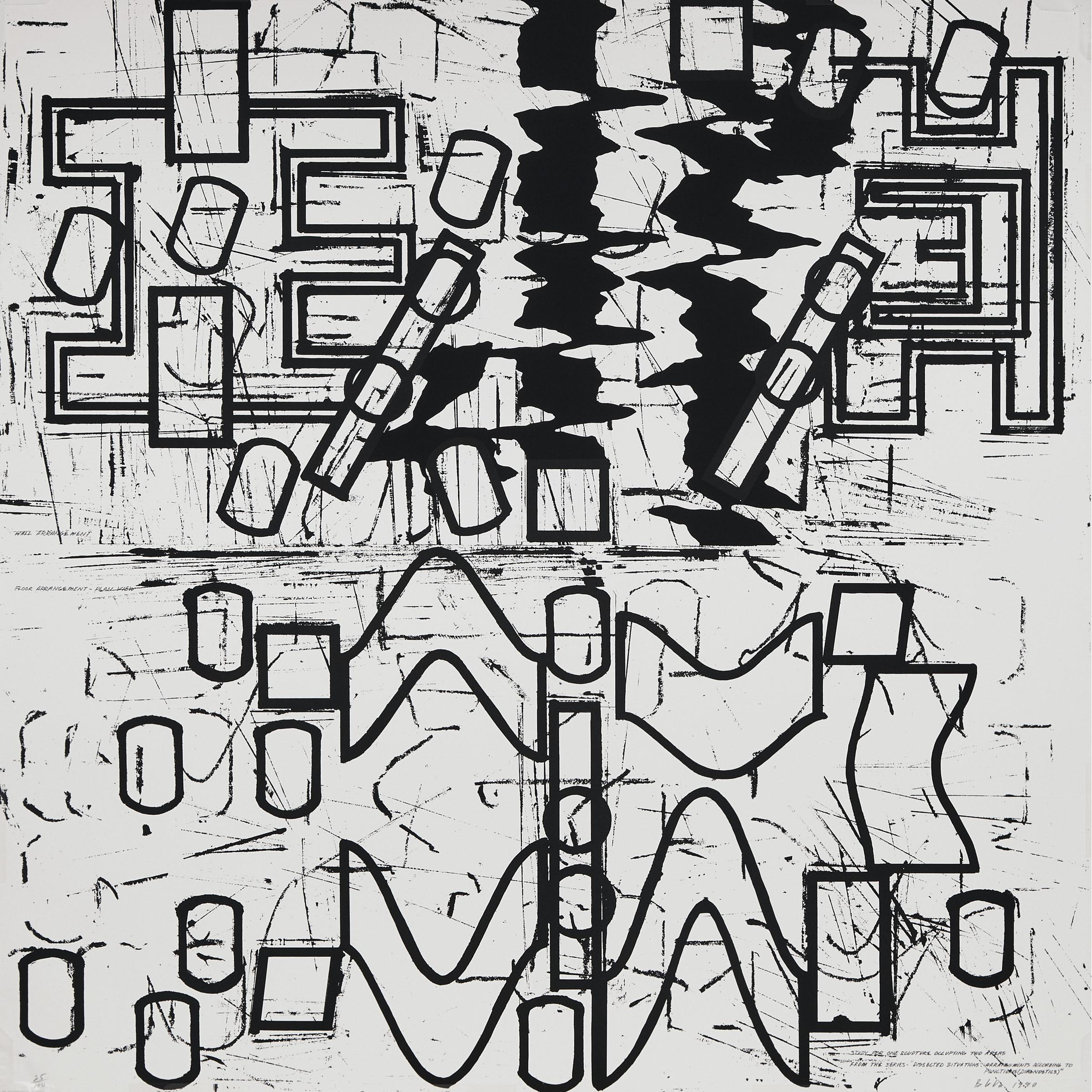 4 x 4 x 4 portfolio by Sol Lewitt, Robert Mangold, Mel Bochner, and Barry Le Va - Print by Sol LeWitt