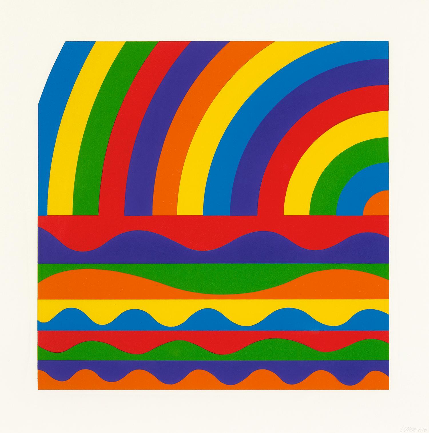 Arcs and Bands in Color - Contemporary Art, Linocut, Minimalism, Conceptual art  - Print by Sol LeWitt