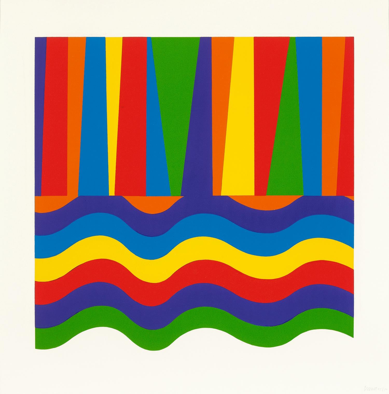 Farbkreide - Zeitgenössische Kunst, Linocut, Minimalismus, Konzeptionelle Kunst  (Minimalistisch), Print, von Sol LeWitt