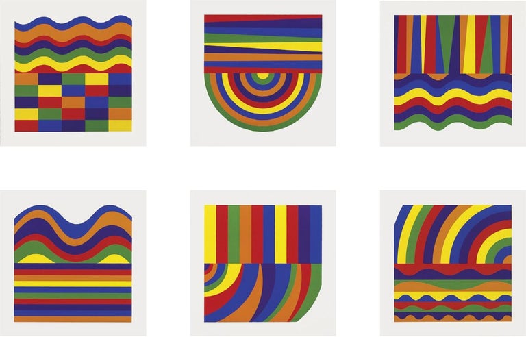 Sol LeWitt Abstract Print - Arcs and Bands in Colors A - F