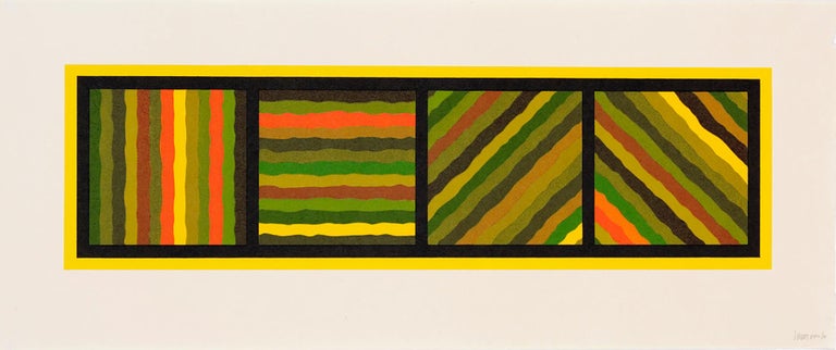 Bands (not straight) in Four Directions - Sol LeWitt, Prints, Woodcut, Abstract. For Sale 2