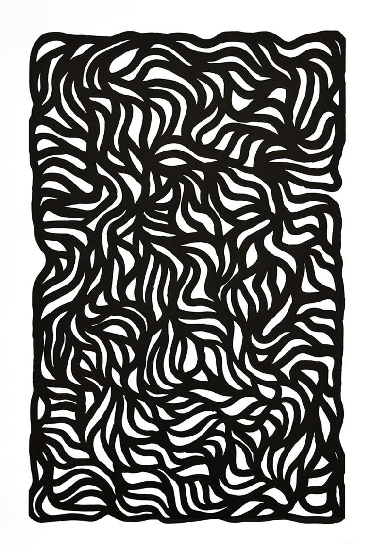 Sol LeWitt Abstract Print - Black loops & Curves No. 1