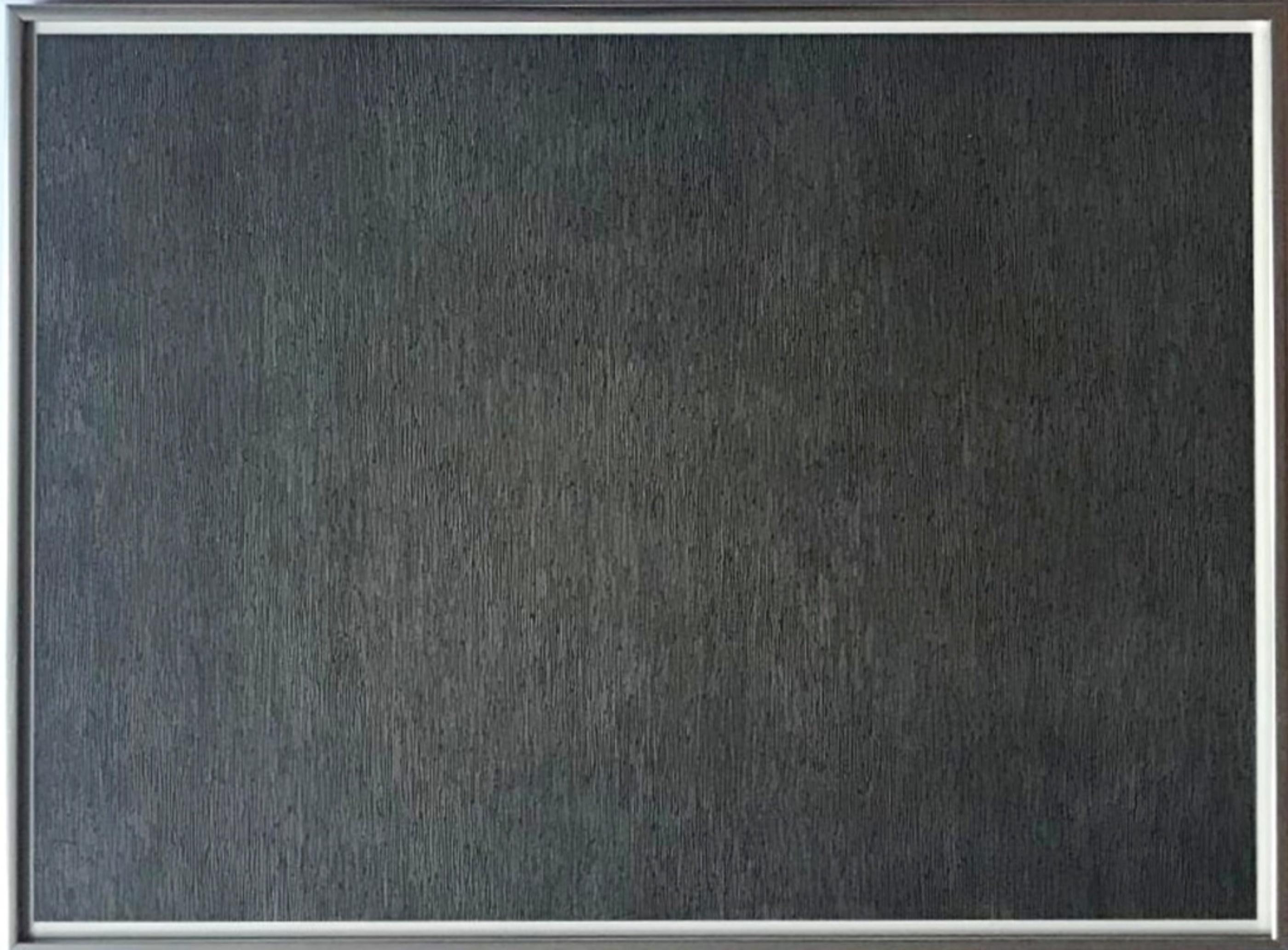 Schwarz mit weißen Linien, vertikal, nicht berührt (Krakow 1970.07; 3. Kornfeld)