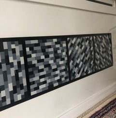 Broken Gray Bands in Four Directions by Sol Lewitt