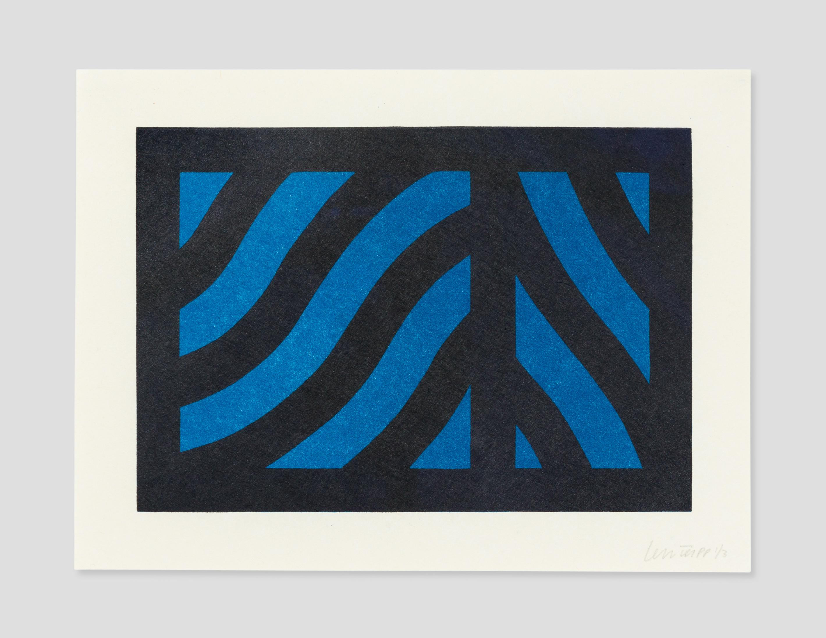 Curvy Bands Portfolio - Beige Print by Sol LeWitt