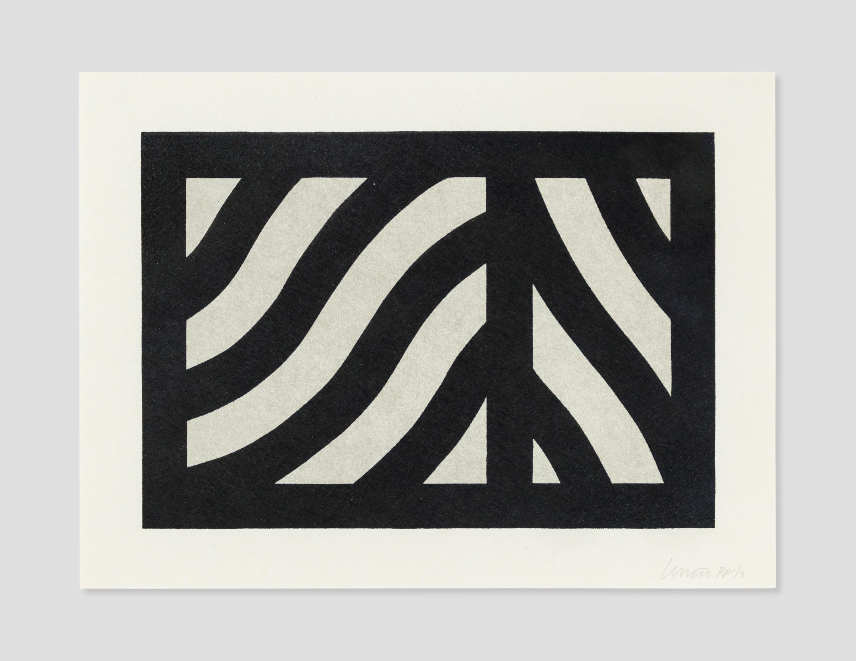 Sol LeWitt’s Curvy Bands Portfolio is a series of color woodcuts made in 1996. The artist first developed this motif in a series of gouache paintings that were inspired by a trip to Italy in the 1980’s. He picked up a brush and began painting
