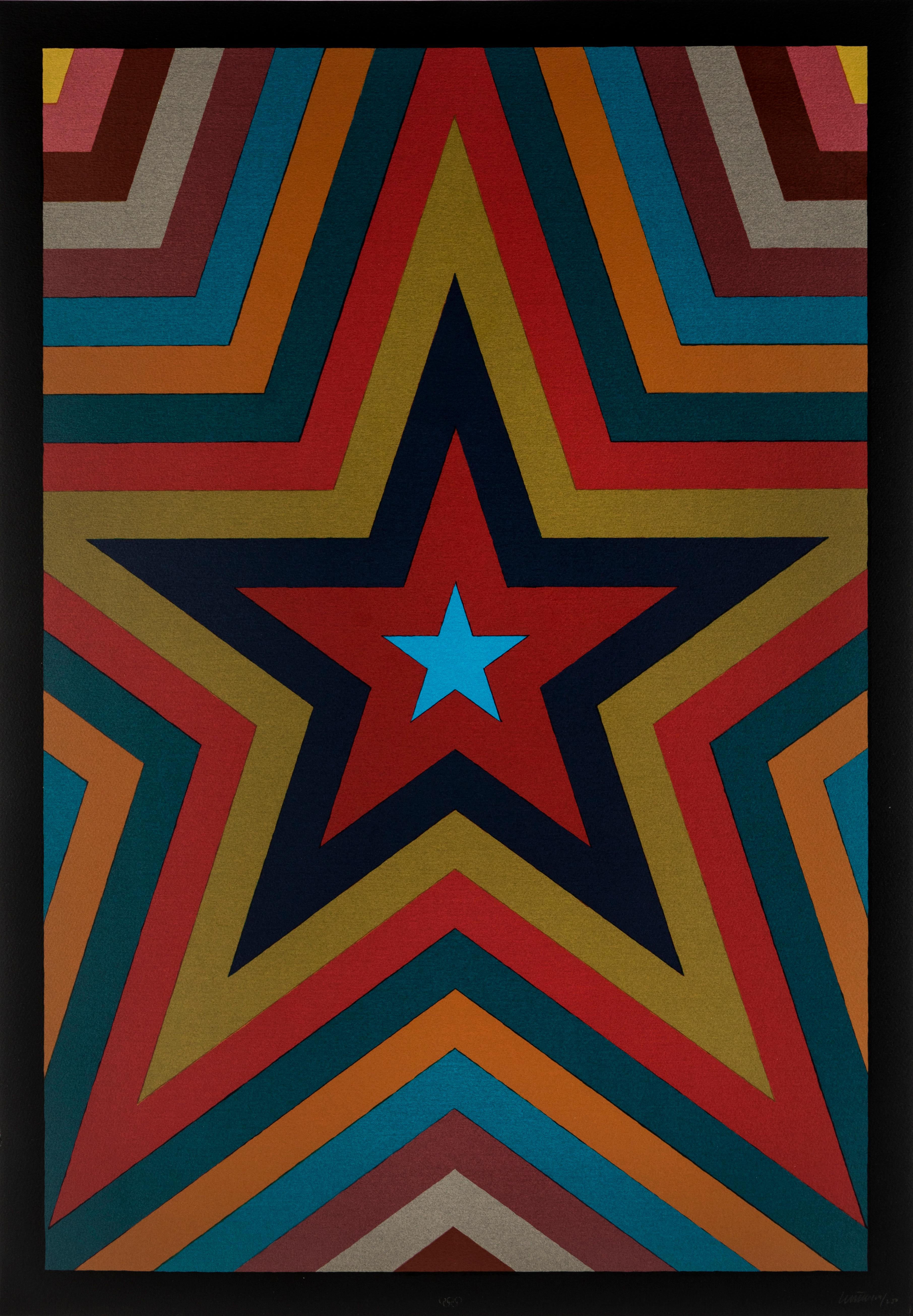 Sol LeWitt Print - Fine Pointed Star with Color Bands