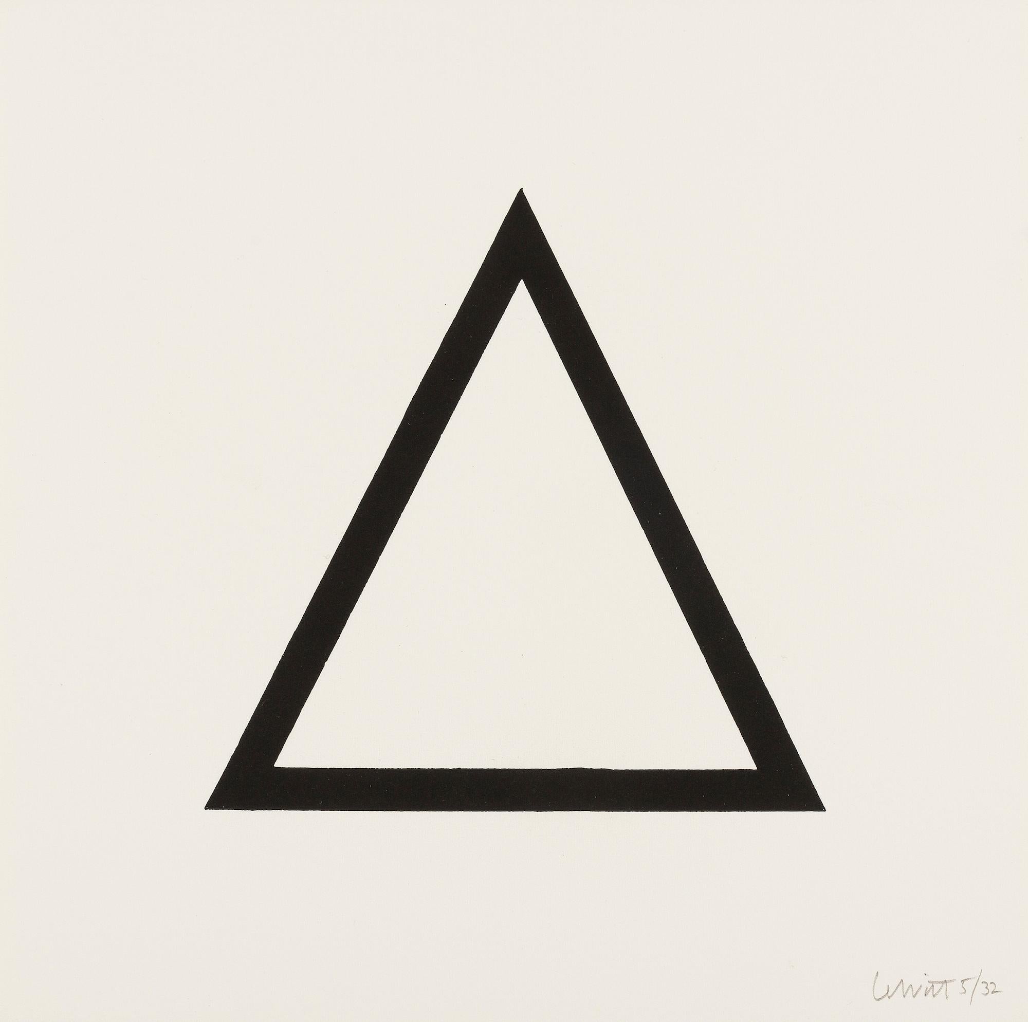 Five geometric figures in five colors, Screen Print, Contemporary by Sol LeWitt 3