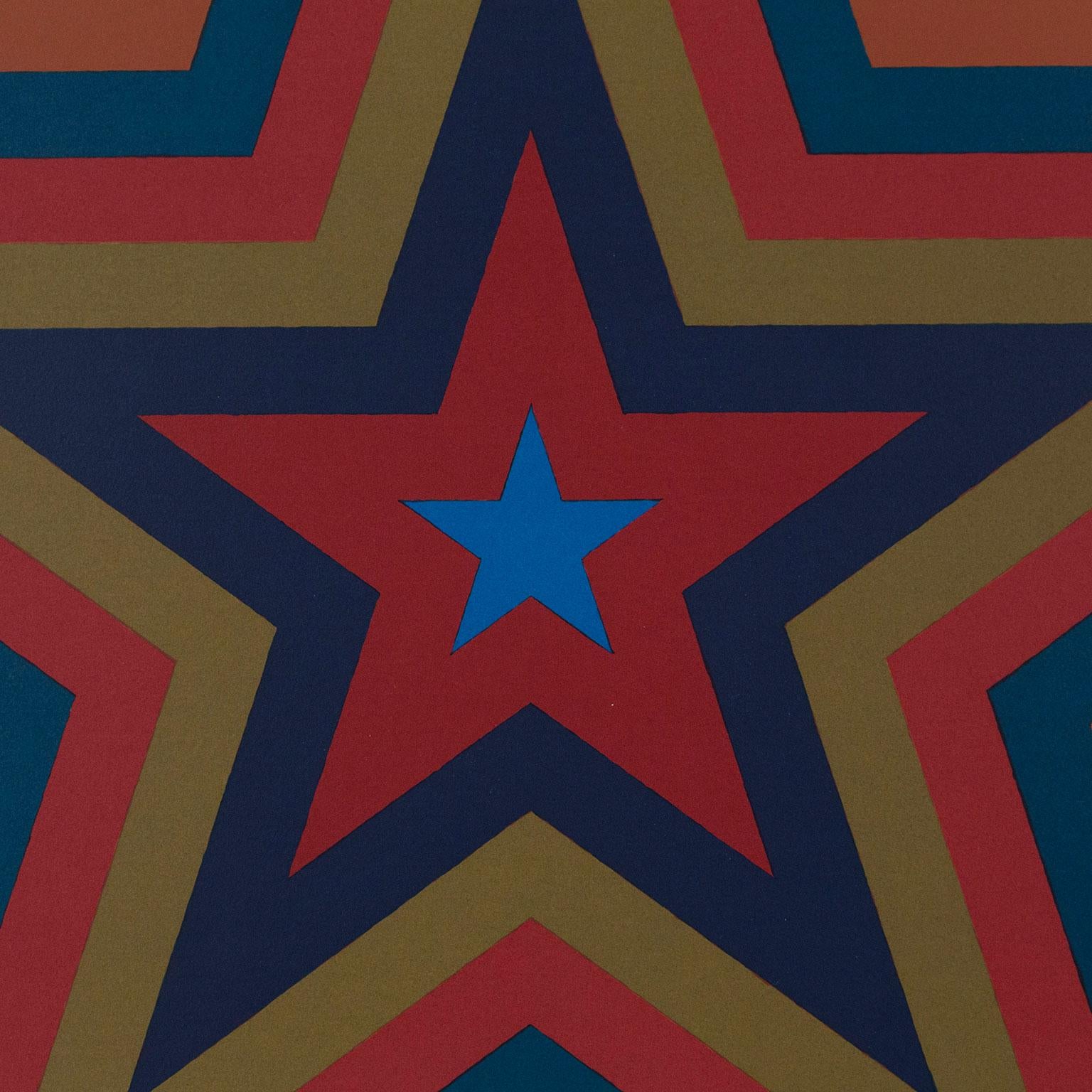 Five Pointed Star with Color Bands - Abstract Print by Sol LeWitt
