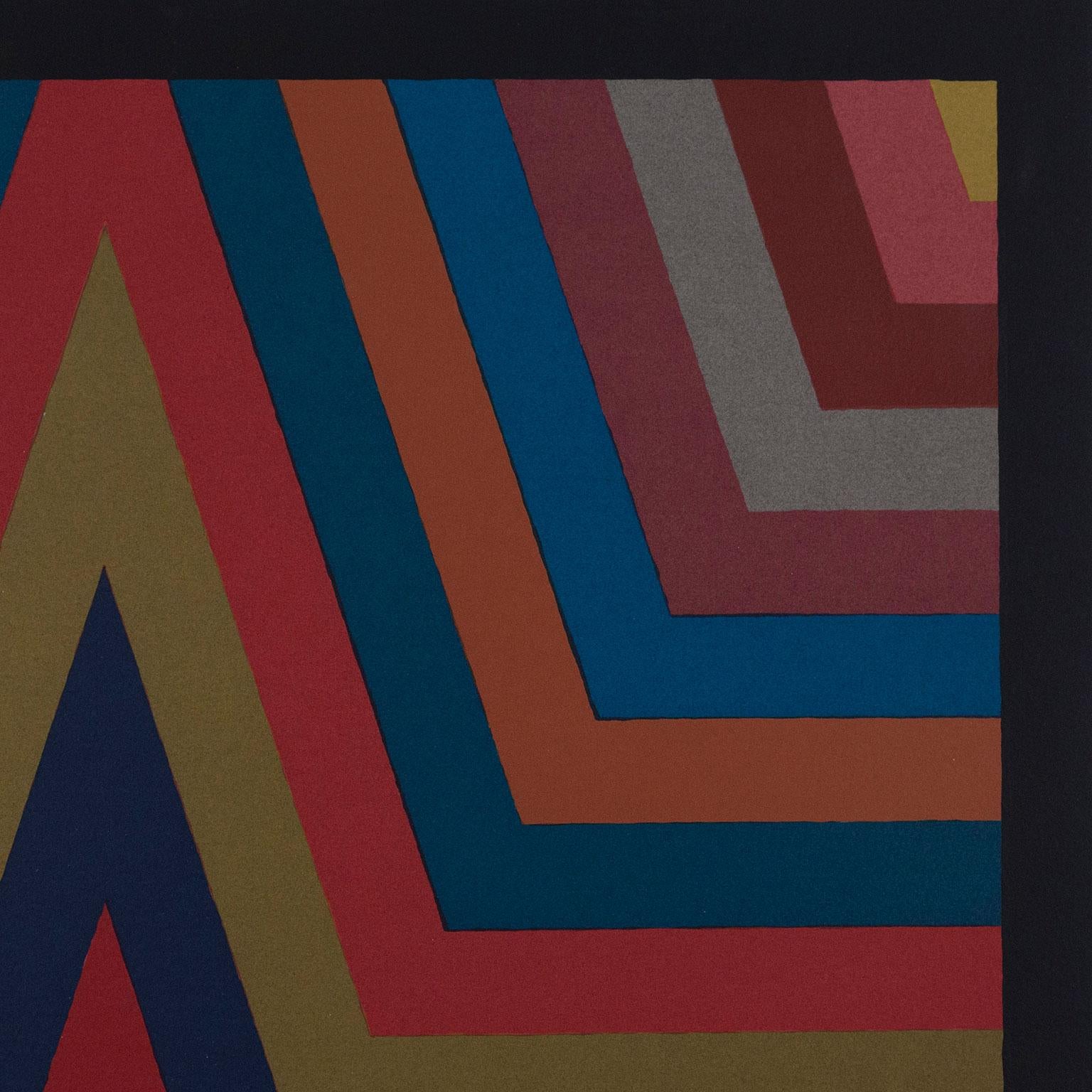 Five Pointed Star with Color Bands - Black Abstract Print by Sol LeWitt