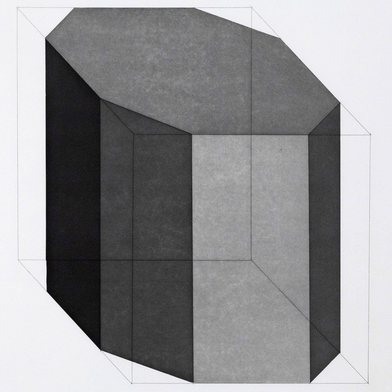 Forms Derived from a Cube 12 - Minimalist Print by Sol LeWitt