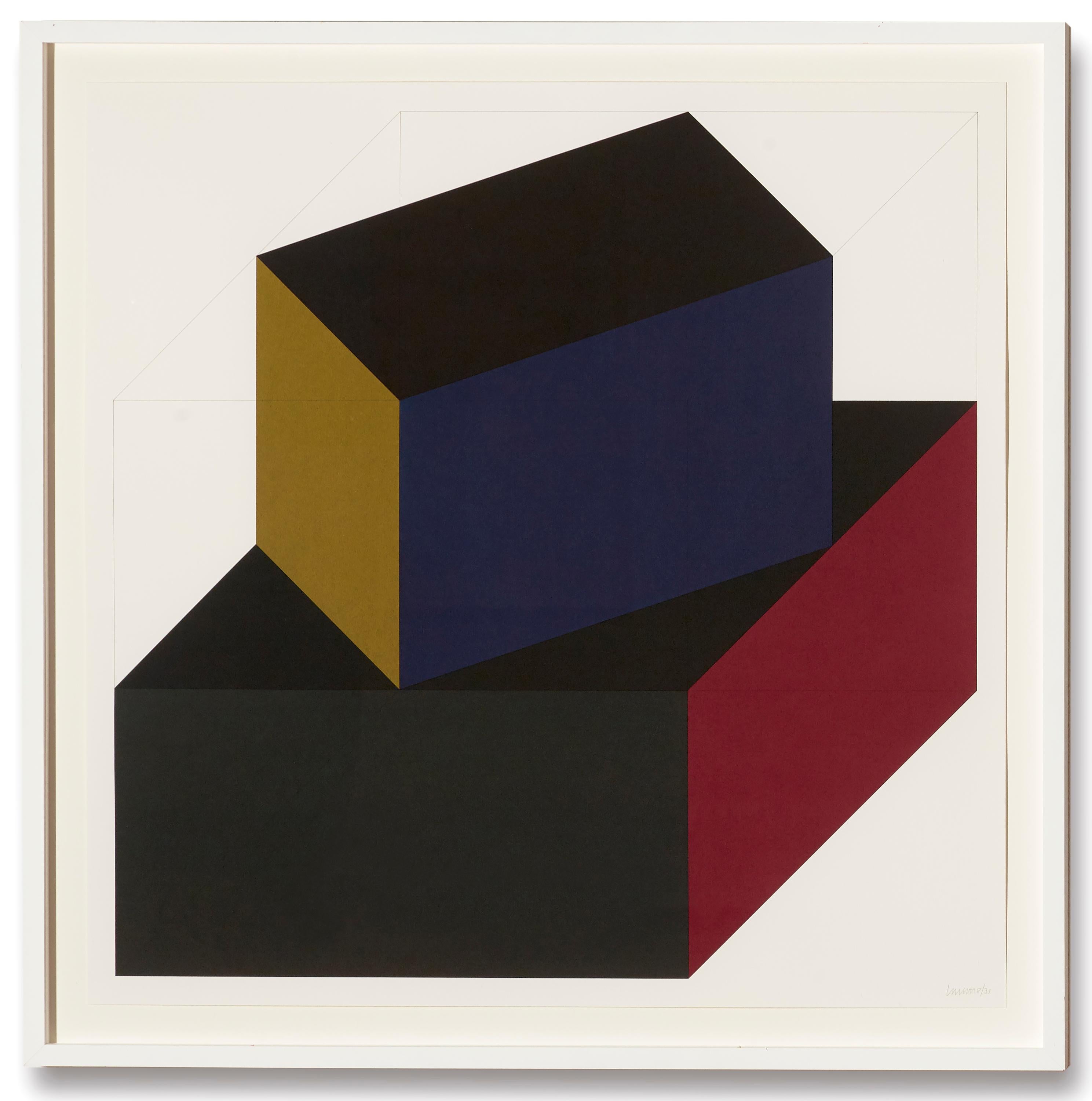 Forms Derived from a Cube (Colors Superimposed), Plate #06 - Print by Sol LeWitt