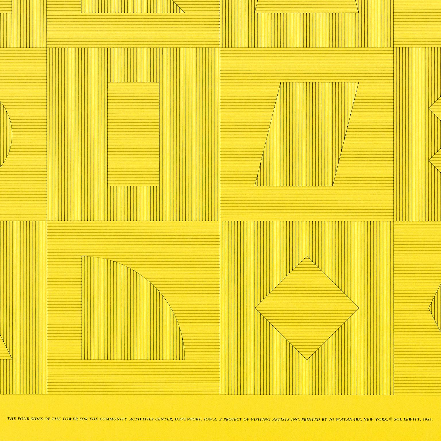 Quatre côtés de la tour jaune - Print de Sol LeWitt