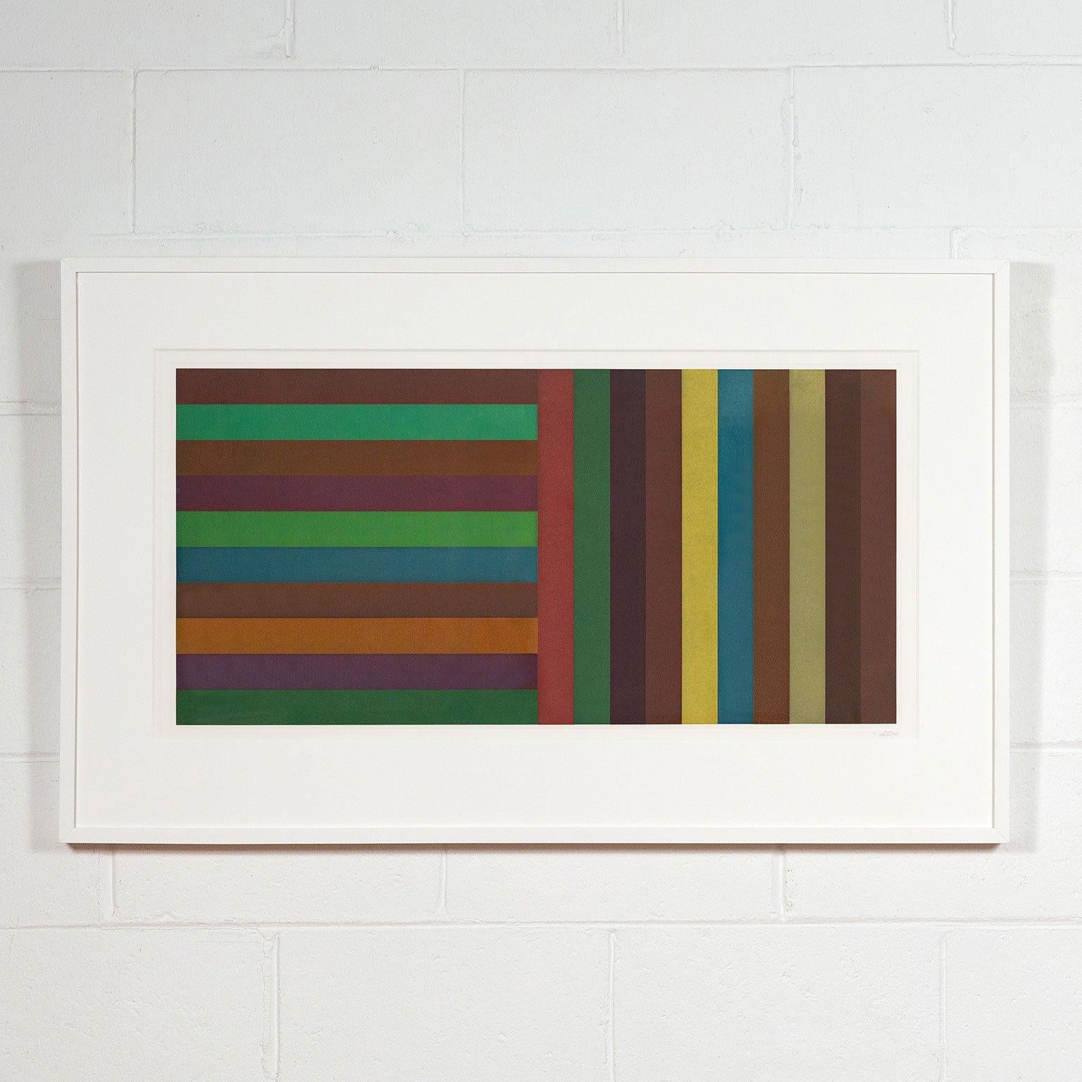 Horizontal Color Bands and Vertical Color Bands: Green (Plate #2) - Print by Sol LeWitt