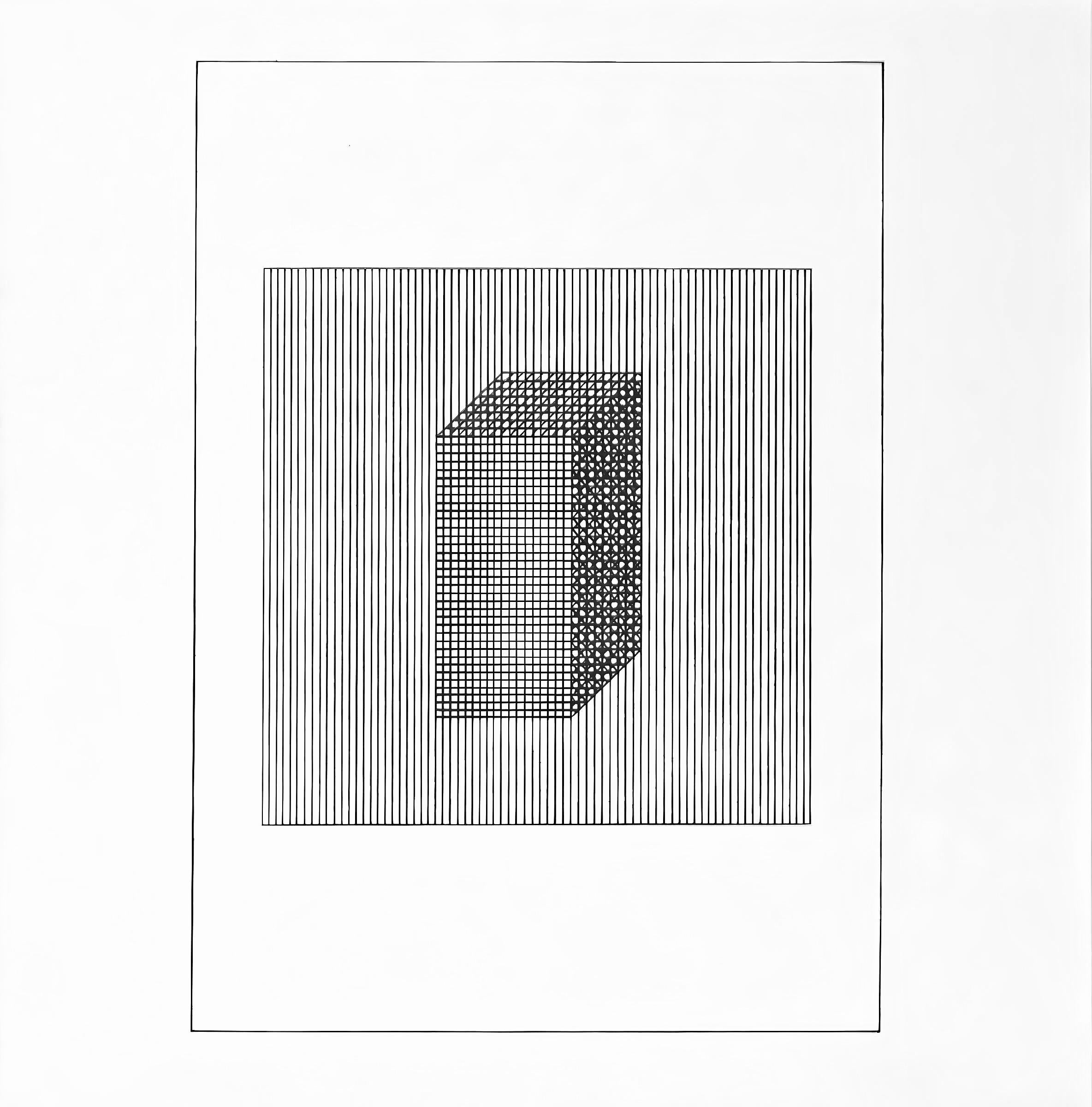 LeWitt, Composition, Ficciones (after) - Black Abstract Print by Sol LeWitt