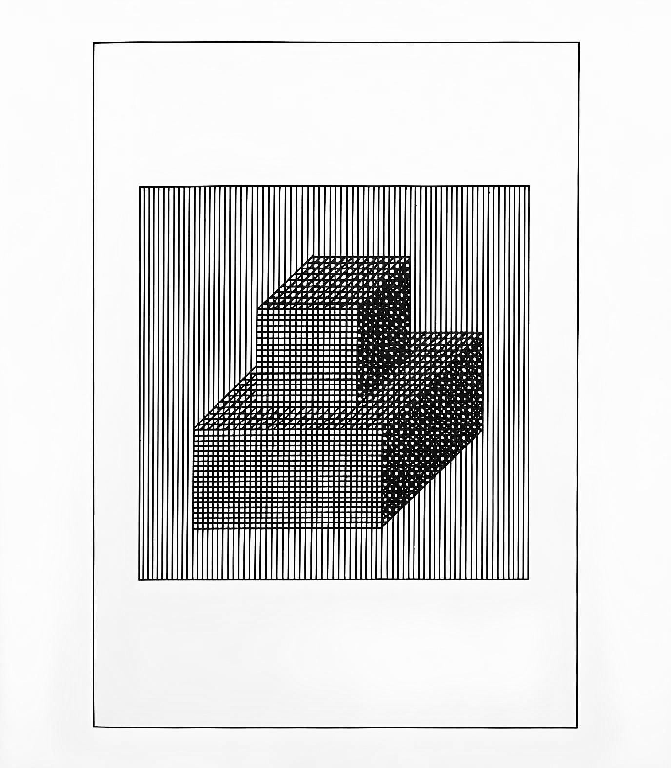 LeWitt, Composition, Ficciones (after) - Black Abstract Print by Sol LeWitt