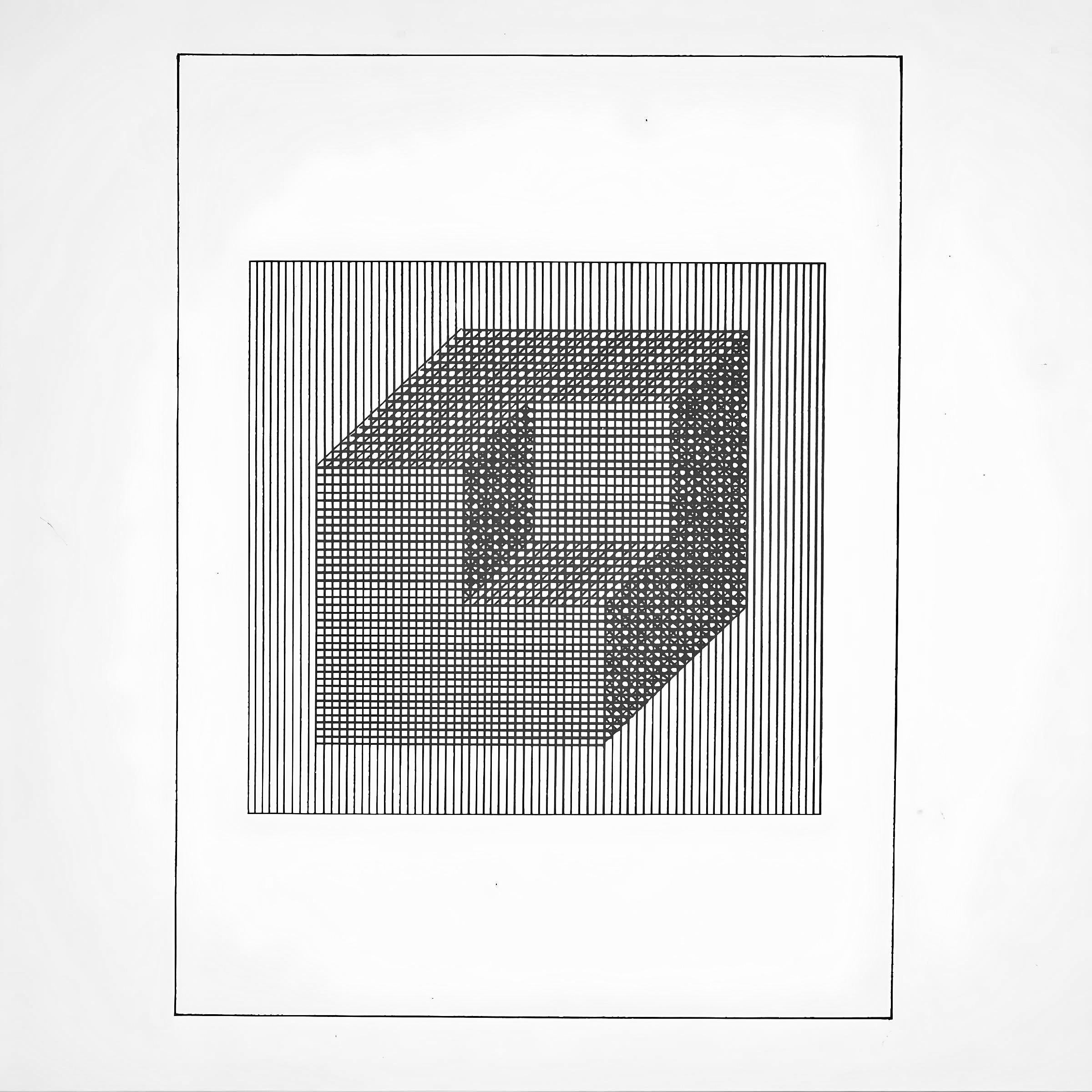 LeWitt, Composition, Ficciones (after) - Black Abstract Print by Sol LeWitt