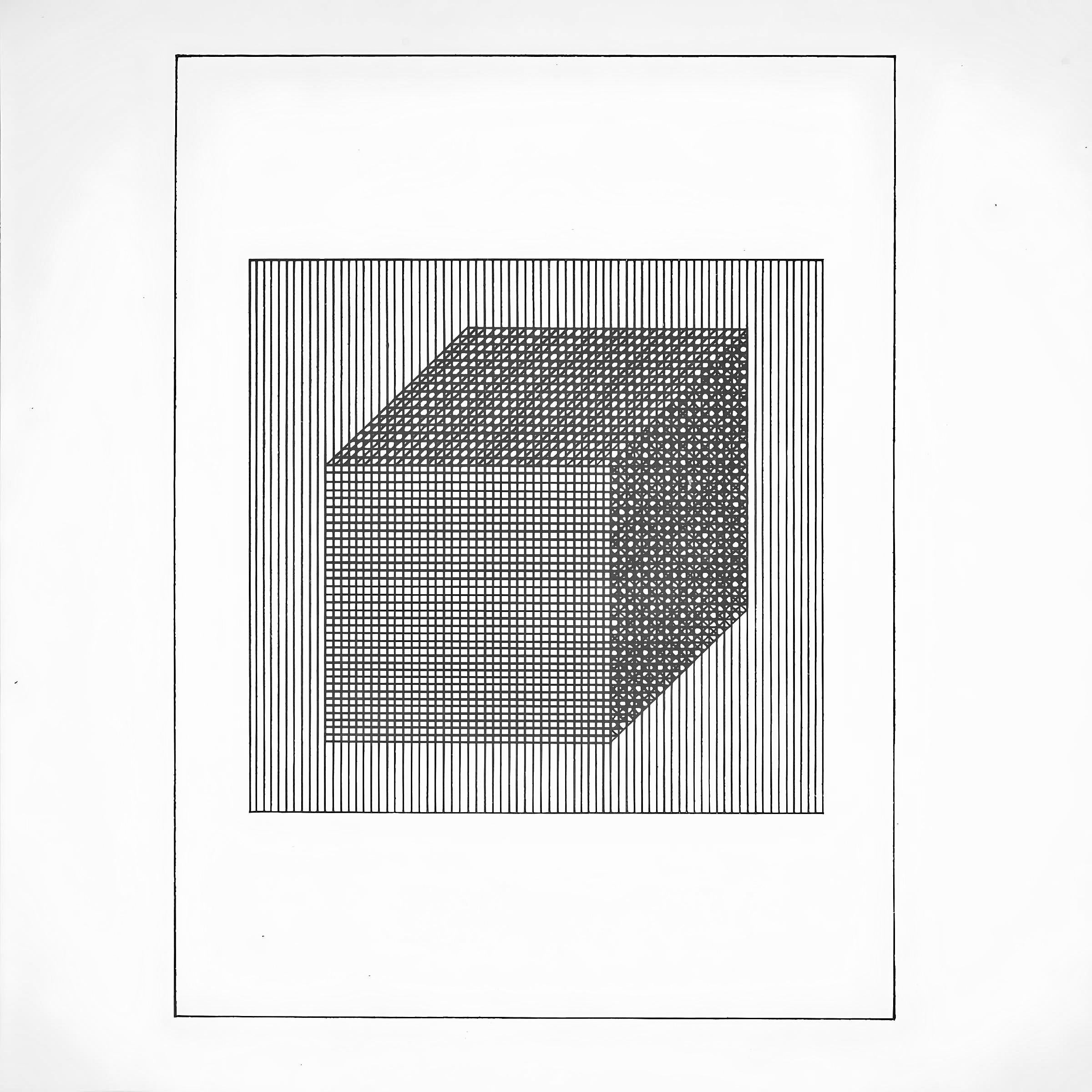 LeWitt, Composition, Ficciones (after) - Black Abstract Print by Sol LeWitt