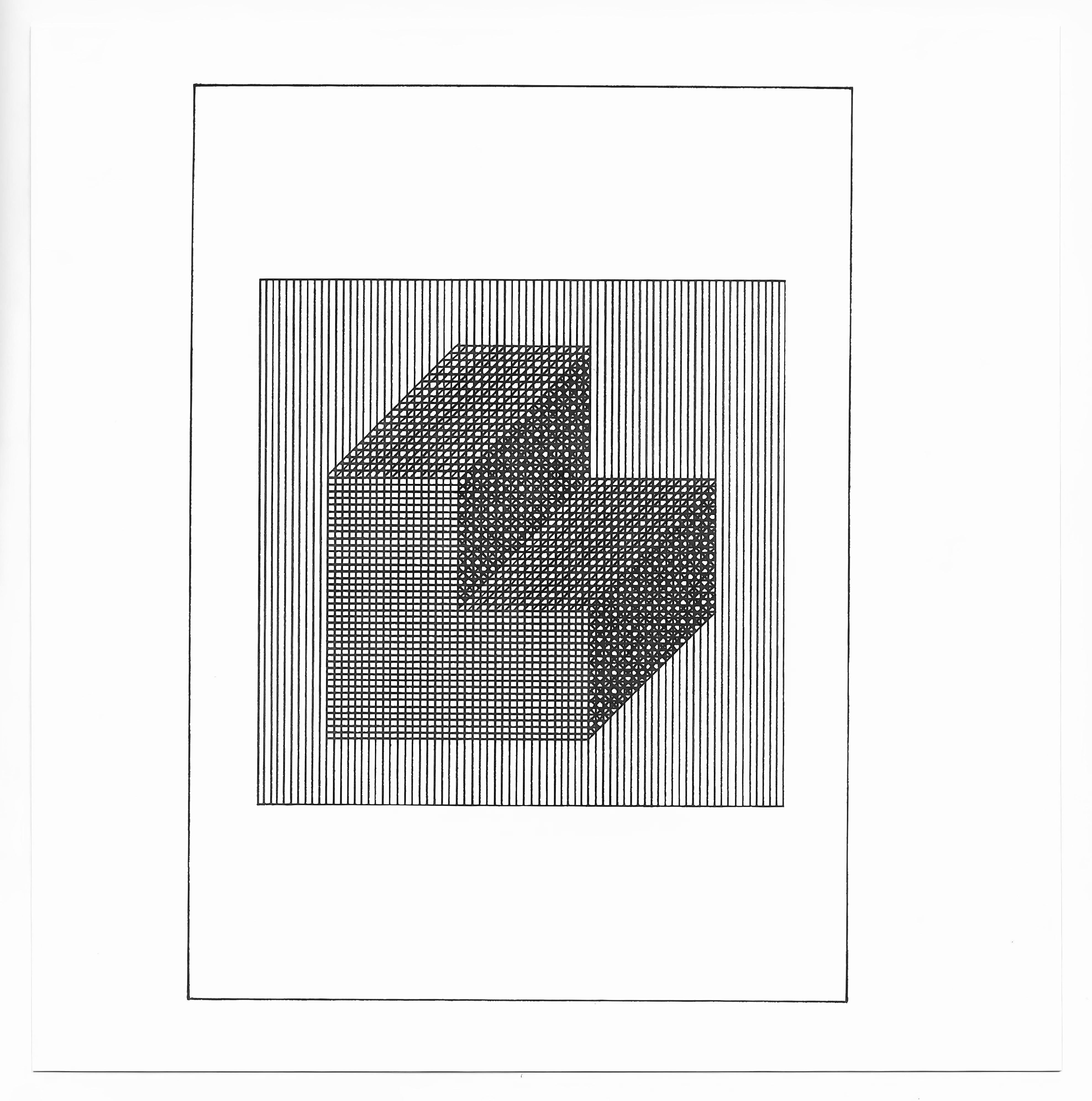 LeWitt, Composition, Ficciones (after) - Black Abstract Print by Sol LeWitt