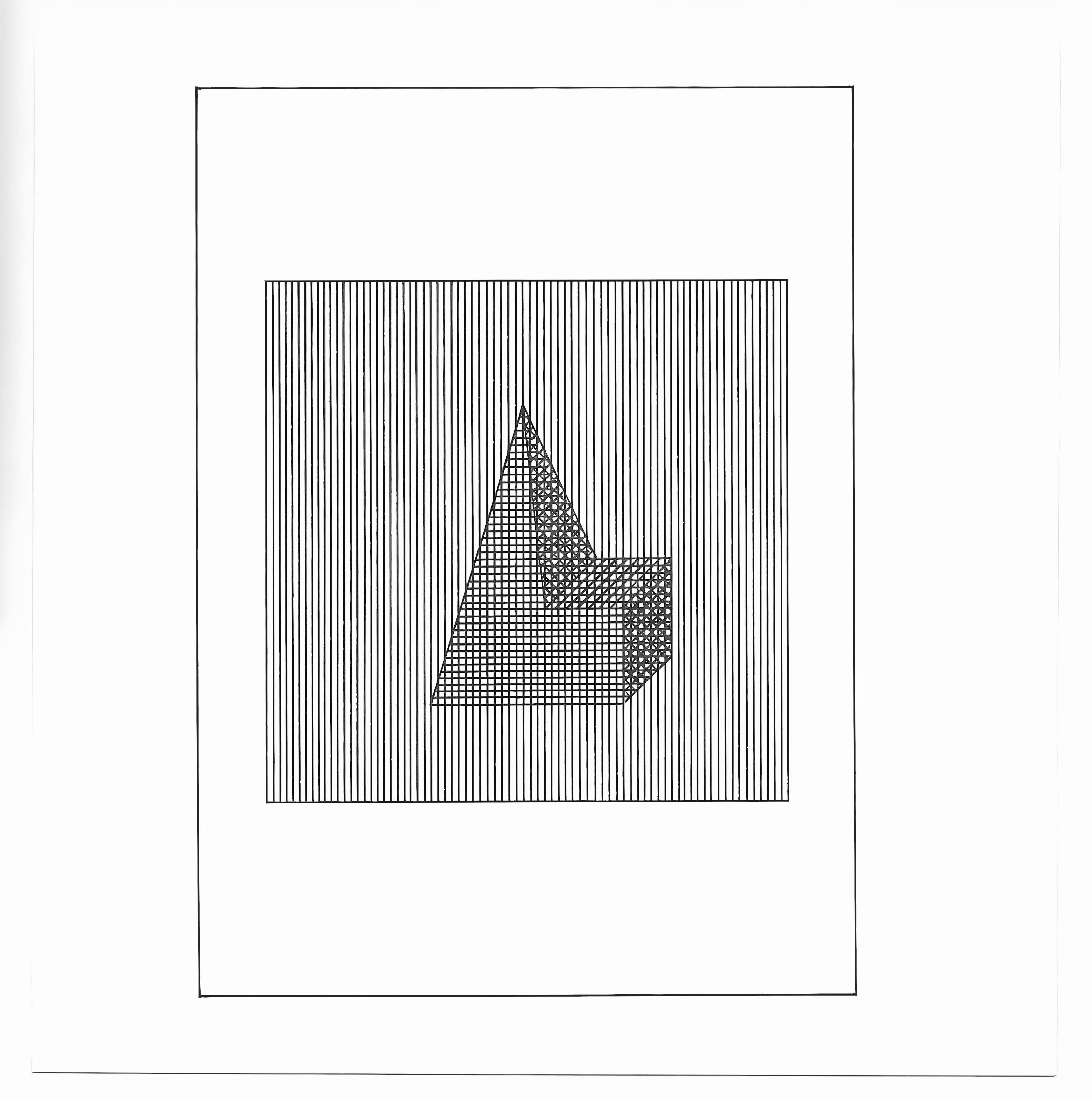 LeWitt, Composition, Ficciones (after) - Black Abstract Print by Sol LeWitt
