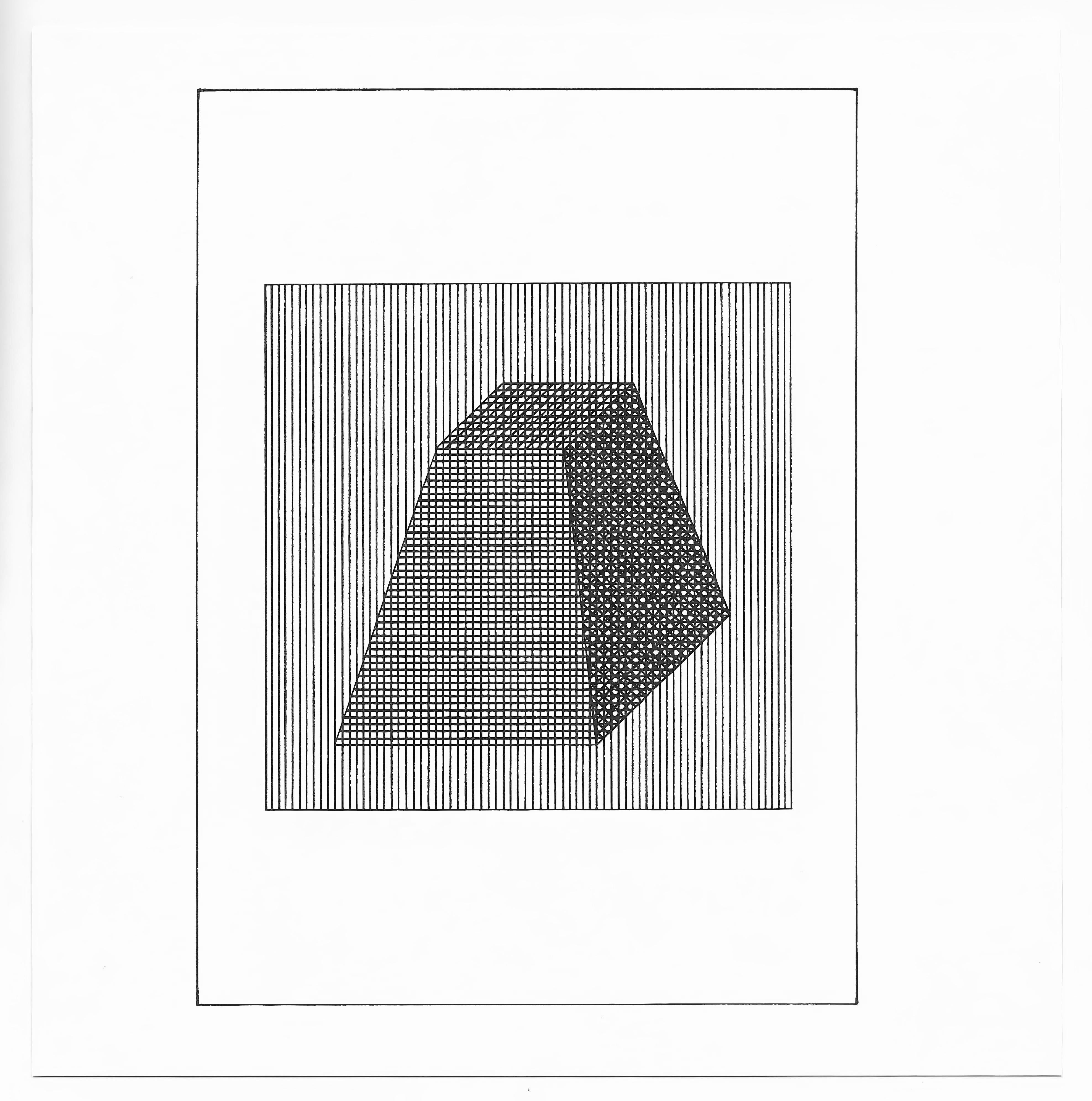 LeWitt, Komposition, Ficciones (später) (Schwarz), Abstract Print, von Sol LeWitt