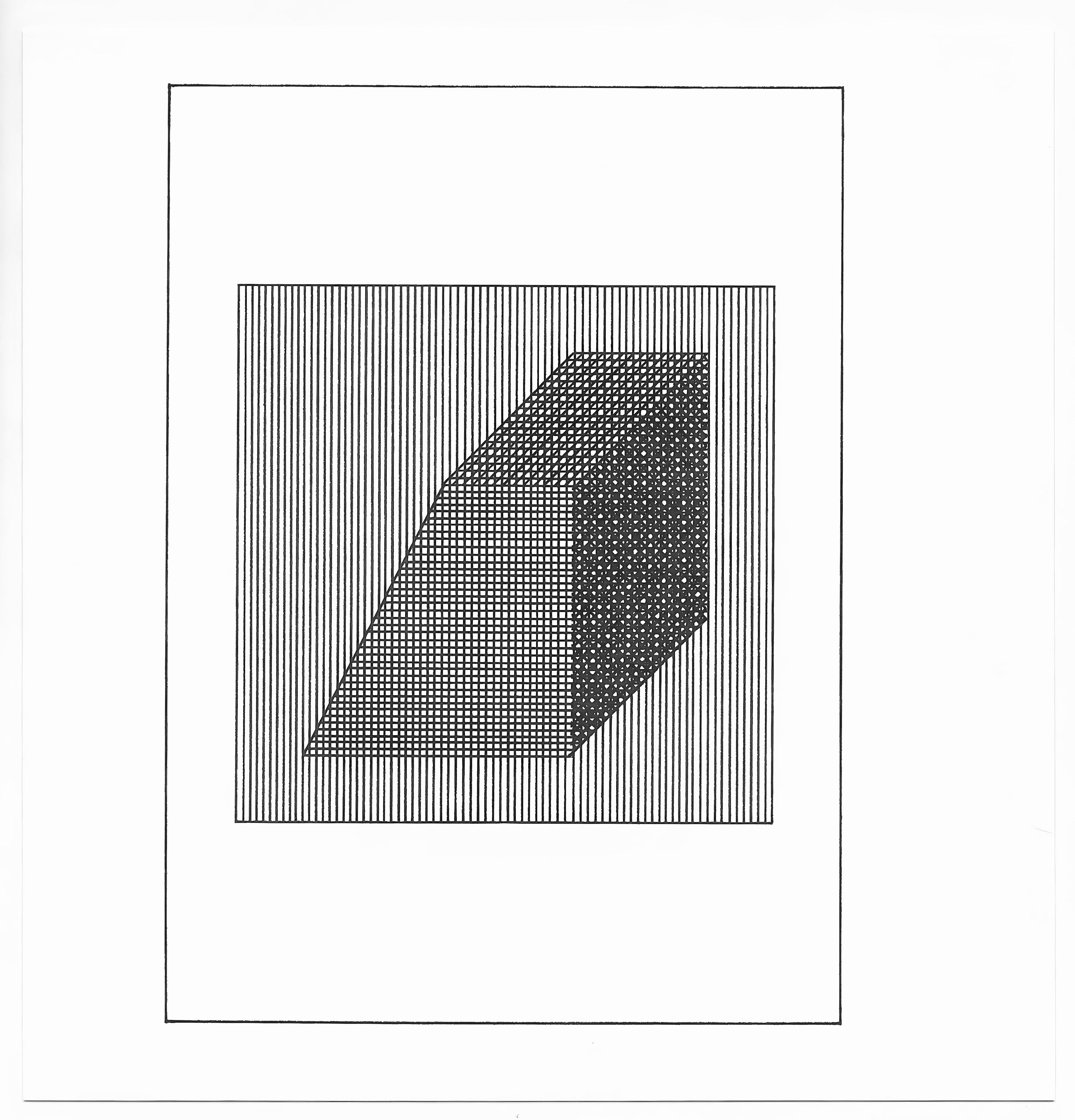 LeWitt, Composition, Ficciones (after) - Black Abstract Print by Sol LeWitt