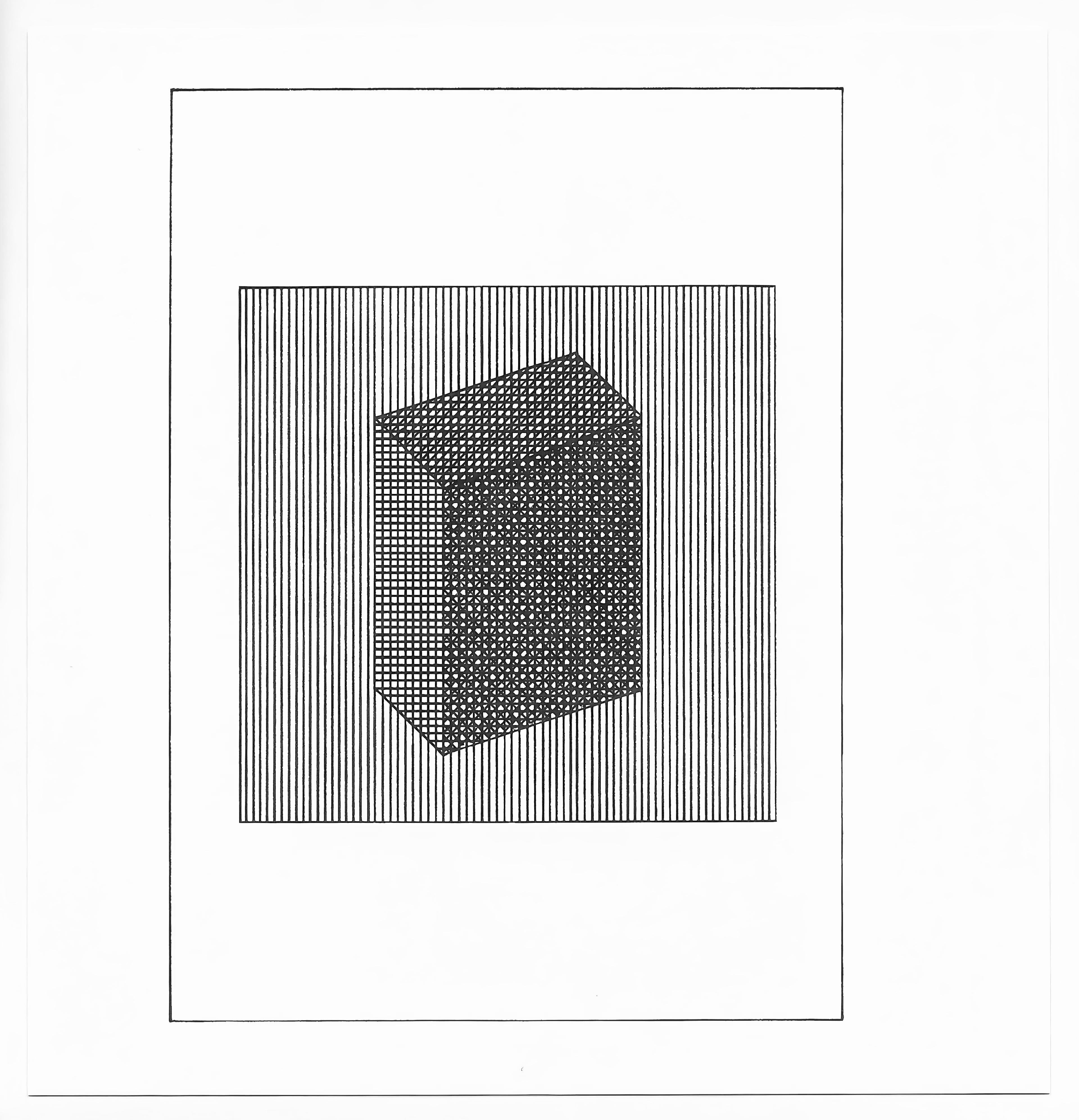LeWitt, Composition, Ficciones (after) - Black Abstract Print by Sol LeWitt