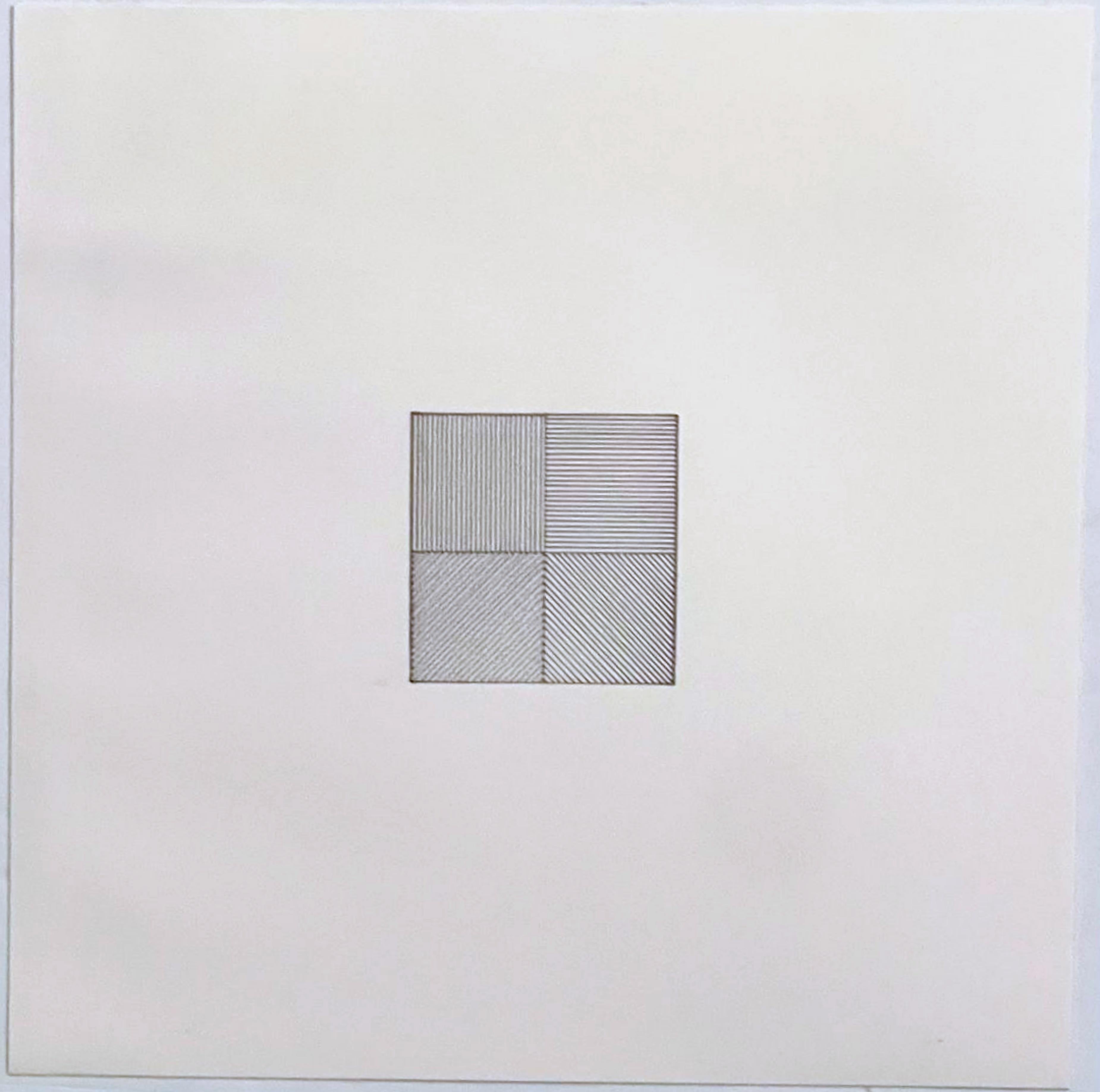 Abstract Print Sol LeWitt - Lines in Four Directions, lithographie sur papier Arches Satine dans une enveloppe timbrée