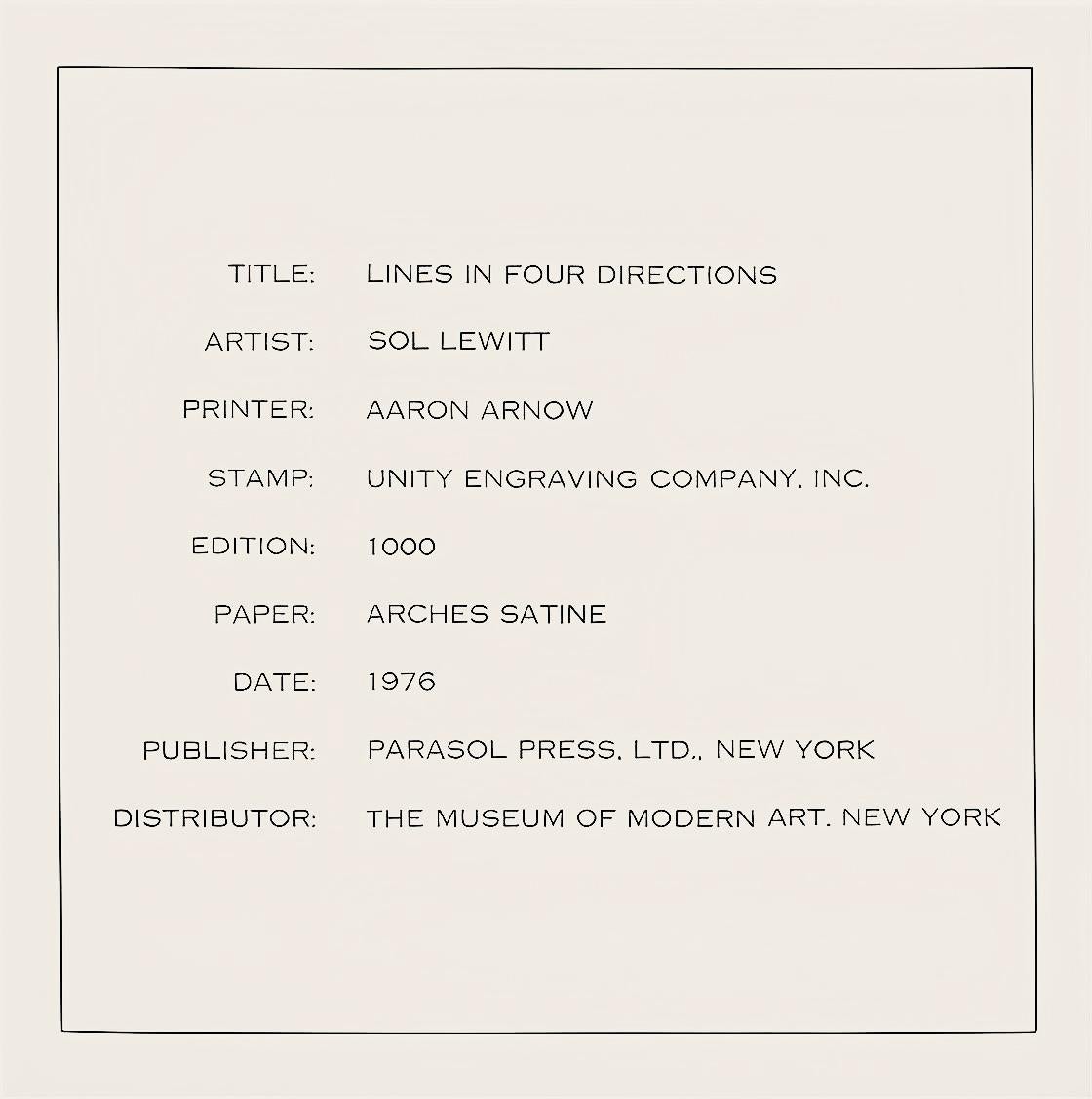 Lines in Four Directions, Rubber Stamp Portfolio, Sol LeWitt For Sale 4
