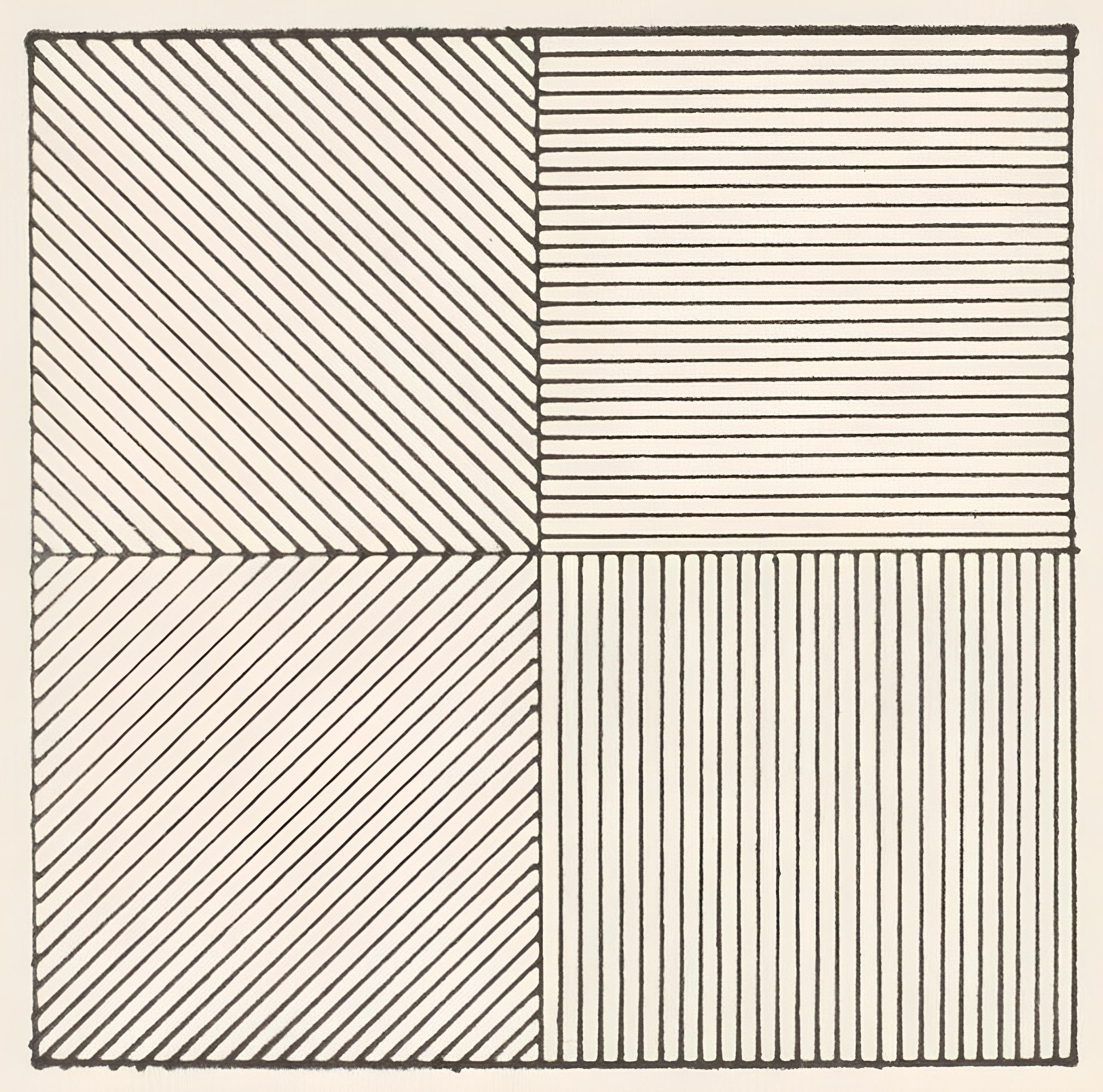 Líneas en cuatro direcciones, Cartera de sellos de caucho, Sol LeWitt