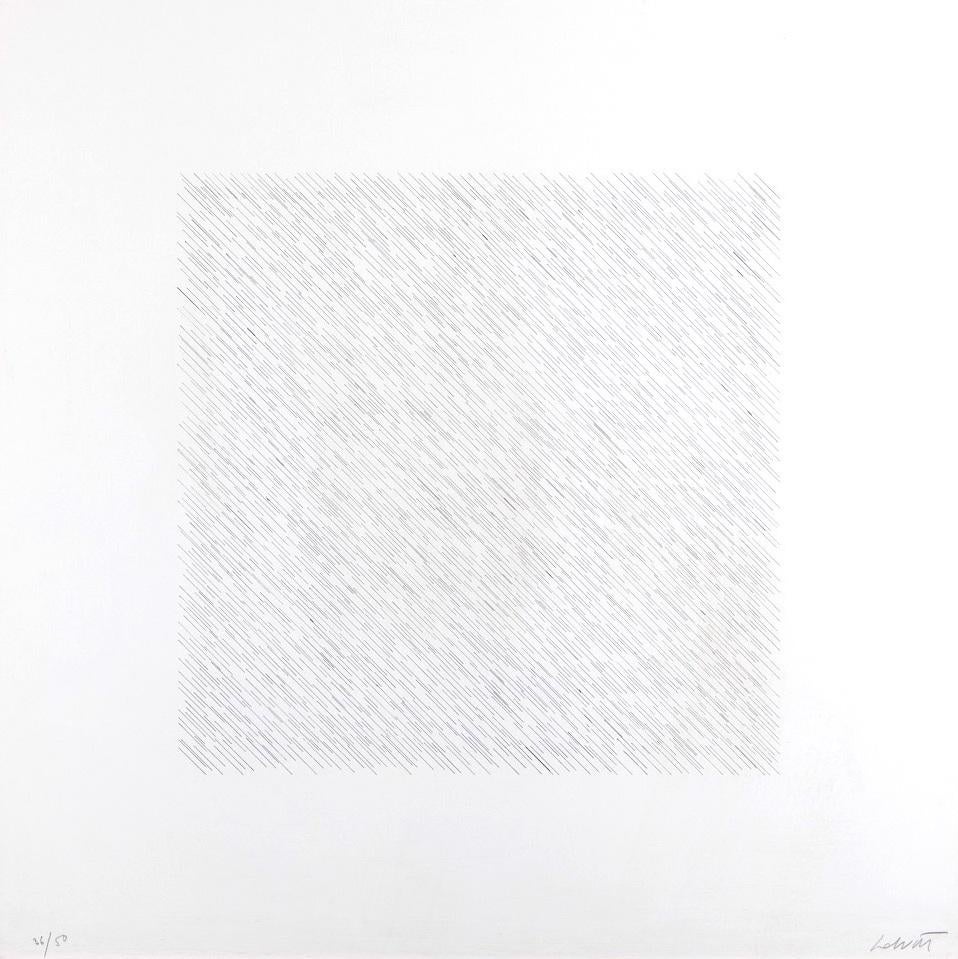 Sol LeWitt Abstract Print - Lines of 1 Inch in 4 Directions and All Combinations, Plate #04 - by Sol Lewitt