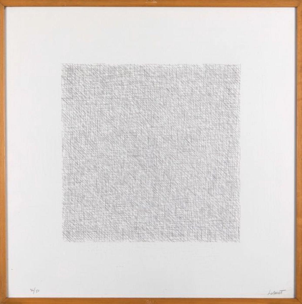 Sol LeWitt Abstract Print - Lines of One Inch in Four Directions and All Combinations
