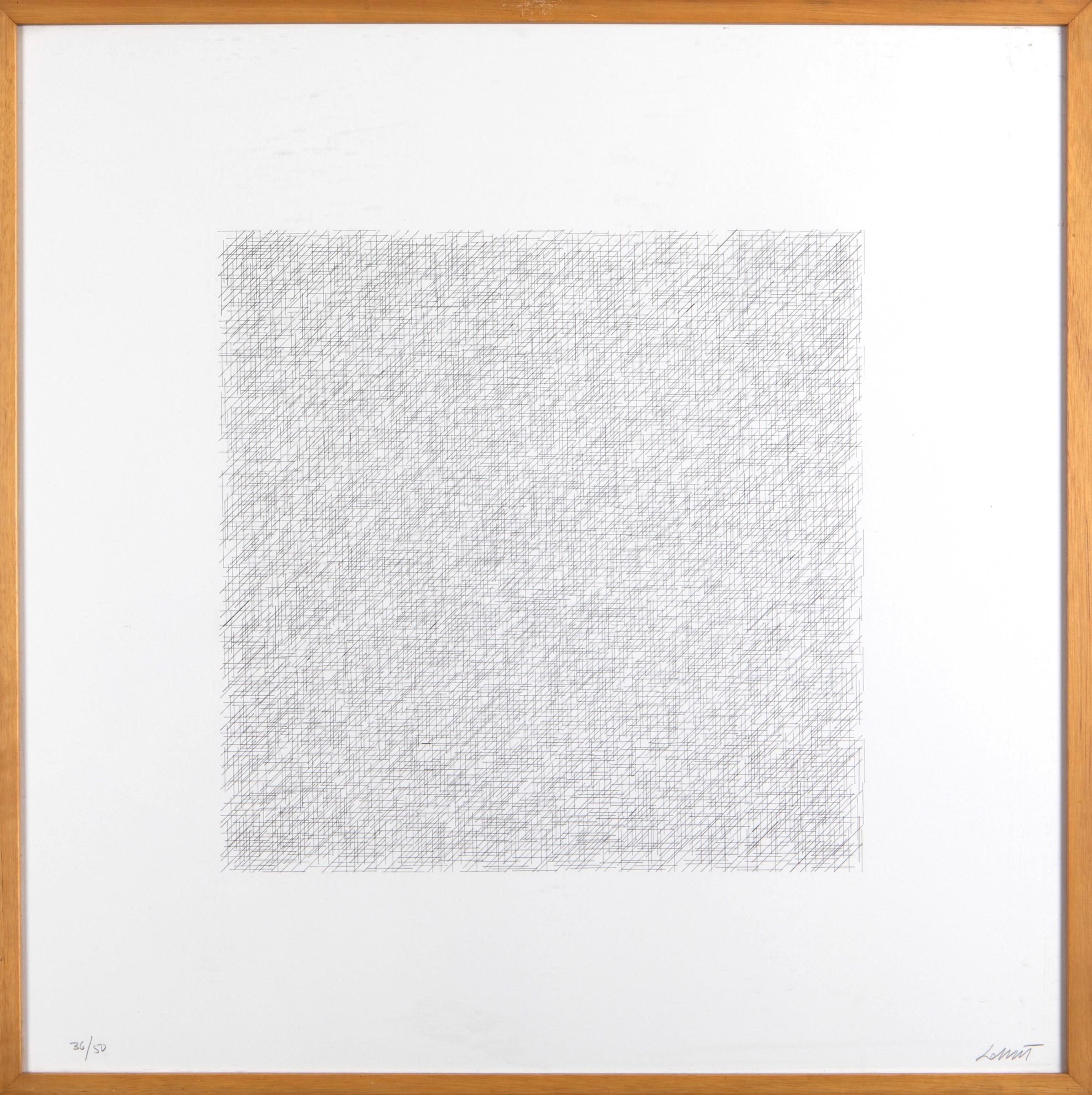 Lines of 1 Inch in 4 Directions and All Combinations, Plate #13 - 1971  - Print by Sol LeWitt
