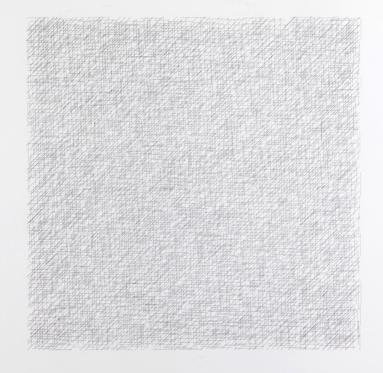 Sol LeWitt Abstract Print - Lines of 1 Inch in 4 Directions and All Combinations, Plate #13 - 1971 