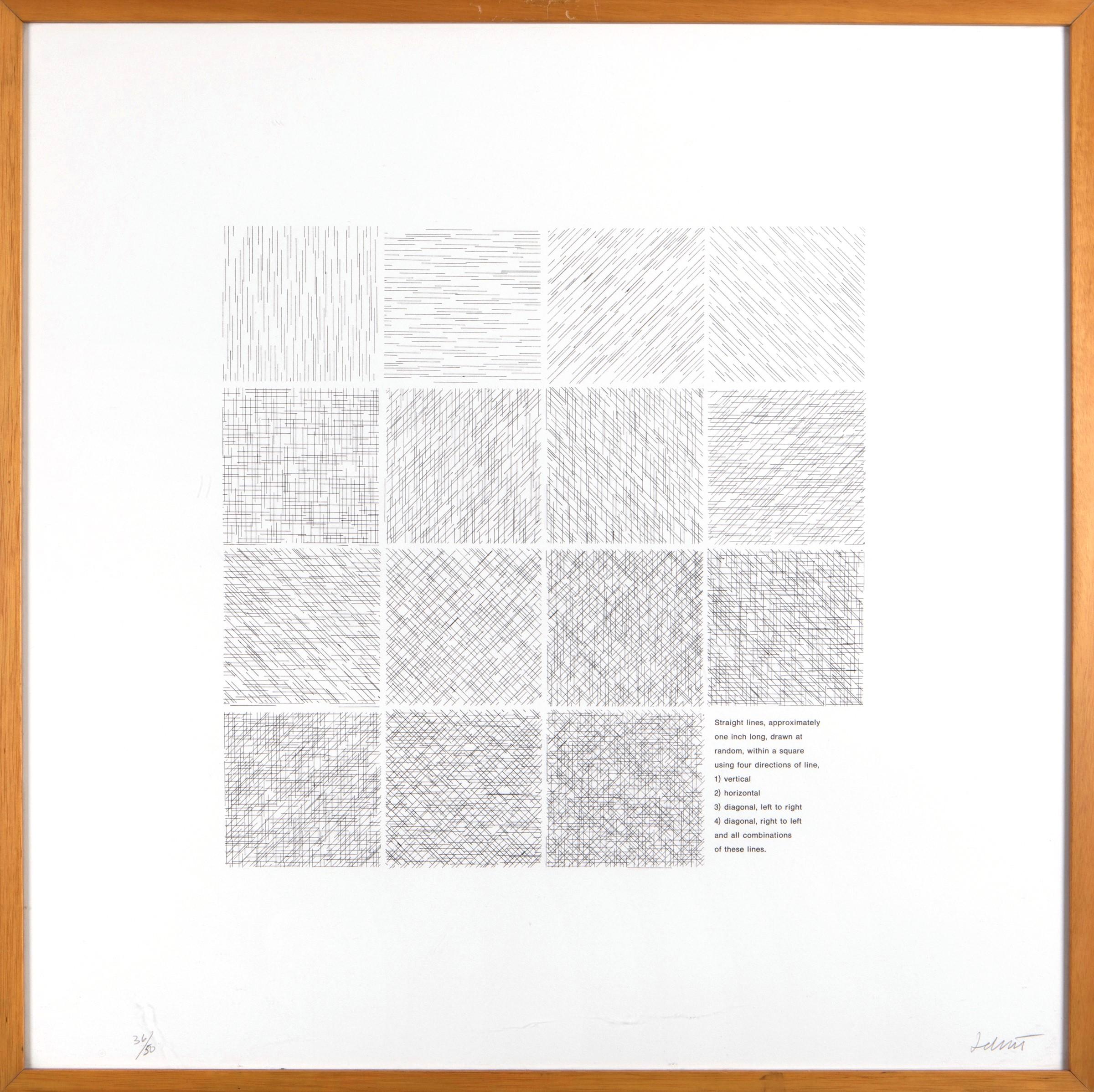 Lines of 1 Inch in 4 Directions and All Combinations, Plate #16 - 1971  - Print by Sol LeWitt