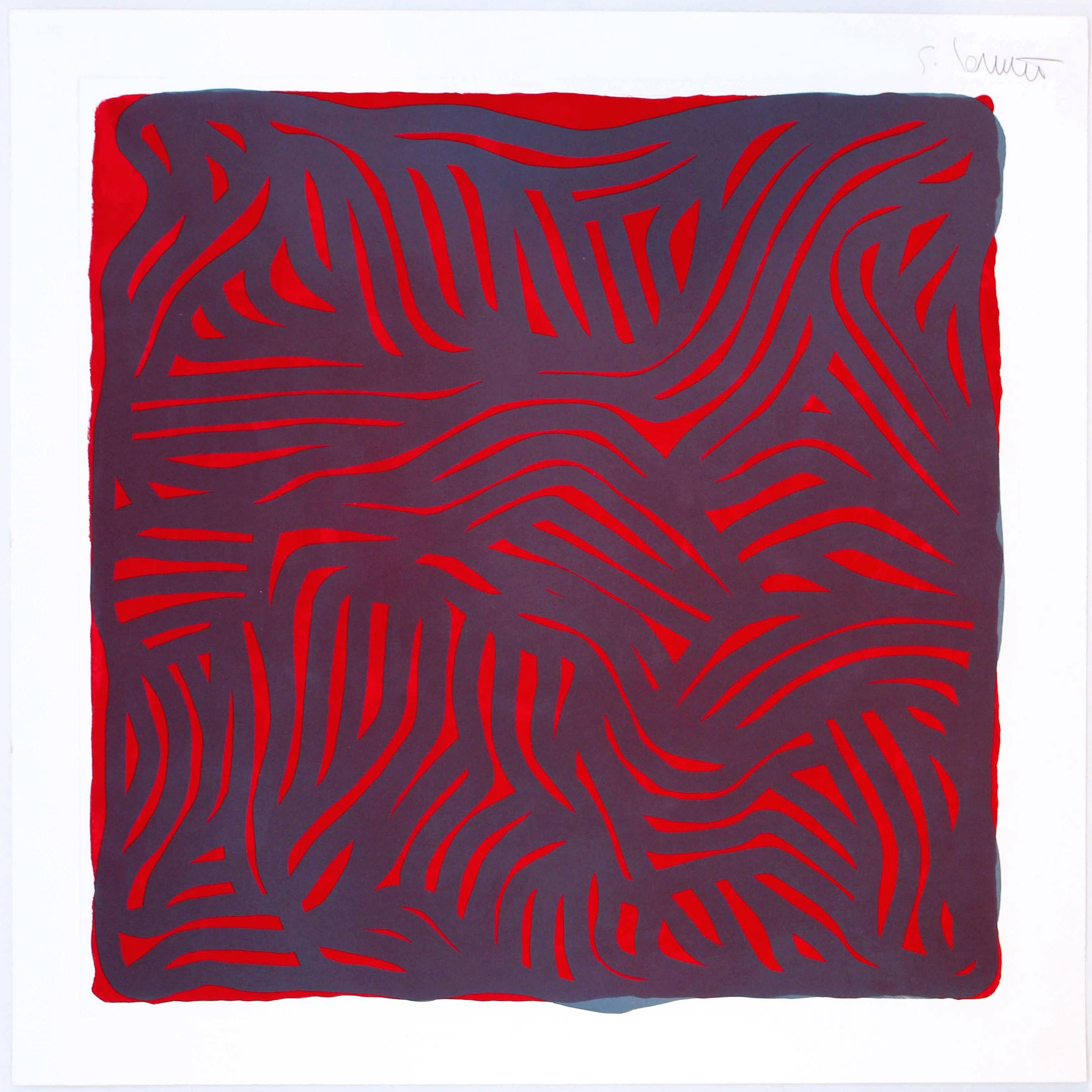 Parallel Curves (Red)  - Print by Sol LeWitt