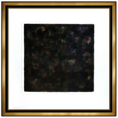 Sol Lewitt Color Aquatint Hand Signed Large Abstract 40x40 Black Modern Artwork