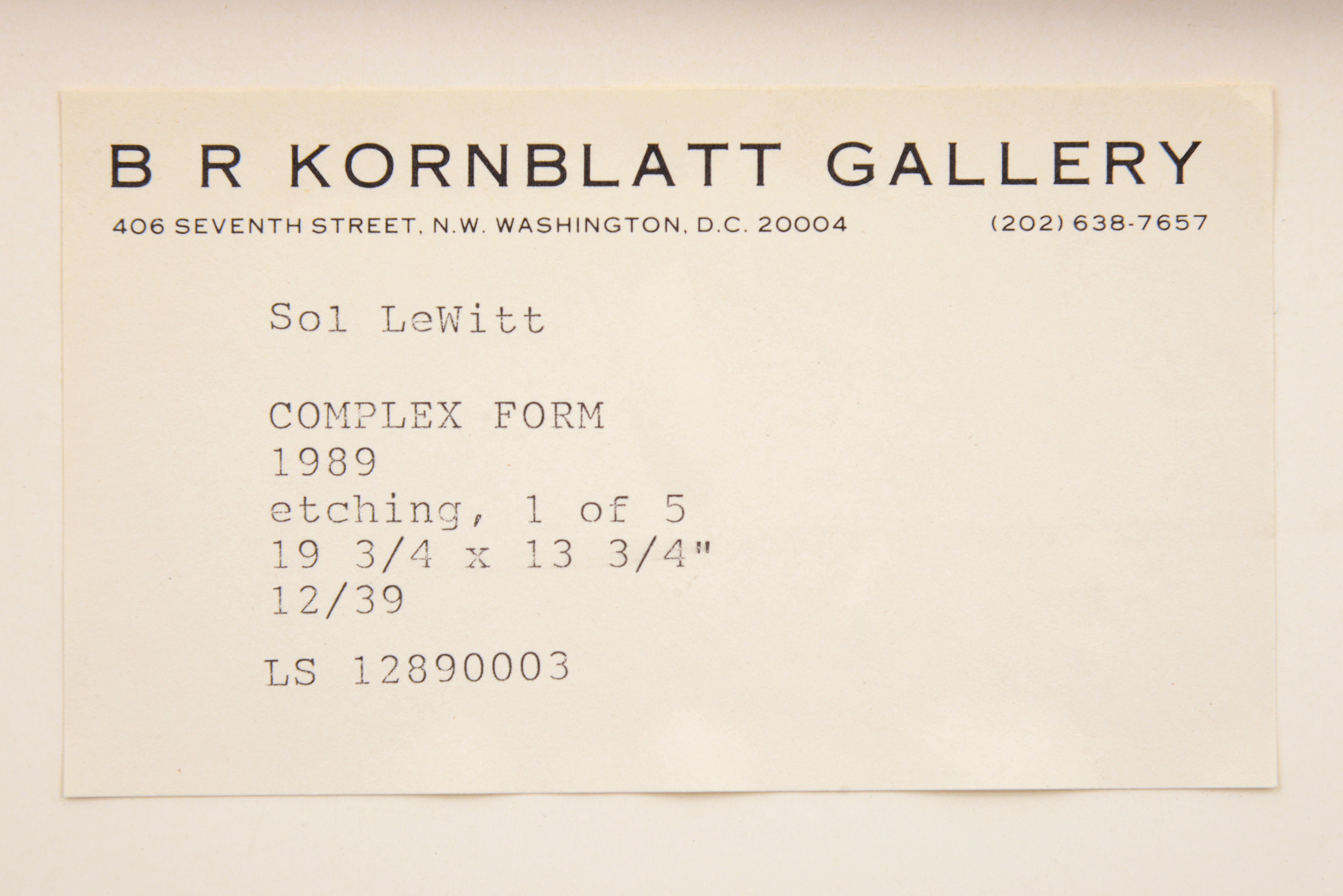Artist/Designer; Manufacturer: Sol Lewitt (American, 1928-2007)
Marking(s); notes: signed; ed. 23/39; 1989
Materials: etching and aquatint on Arches 88
Dimensions (H, W, D): 21.25
